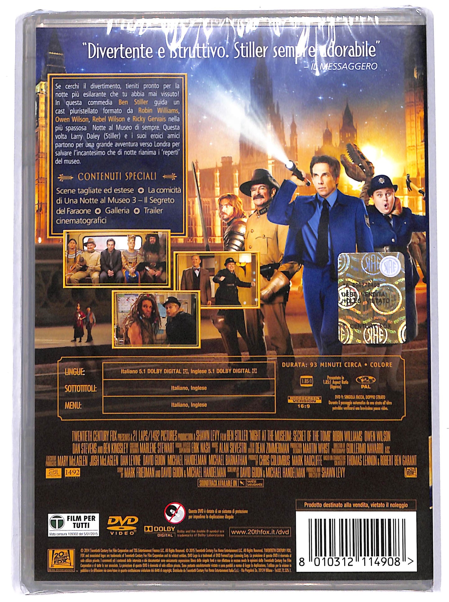 EBOND una notte al museo 3 il segreto del faraone DVD DB747356