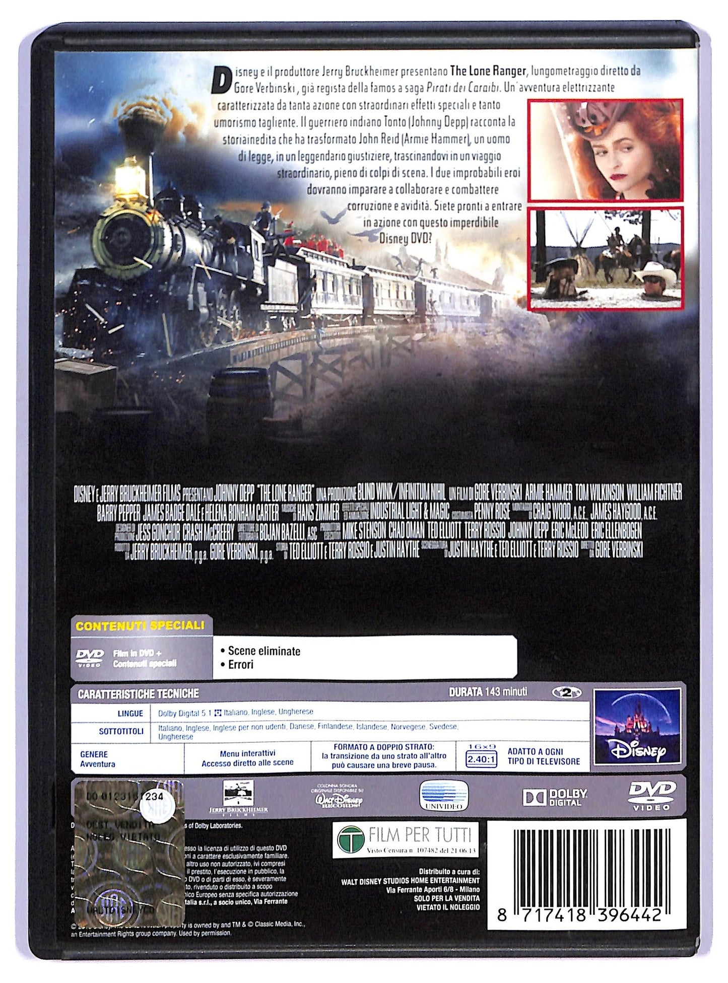 EBOND The Lone Ranger (2013) NOLEGGIO DVD DB749156