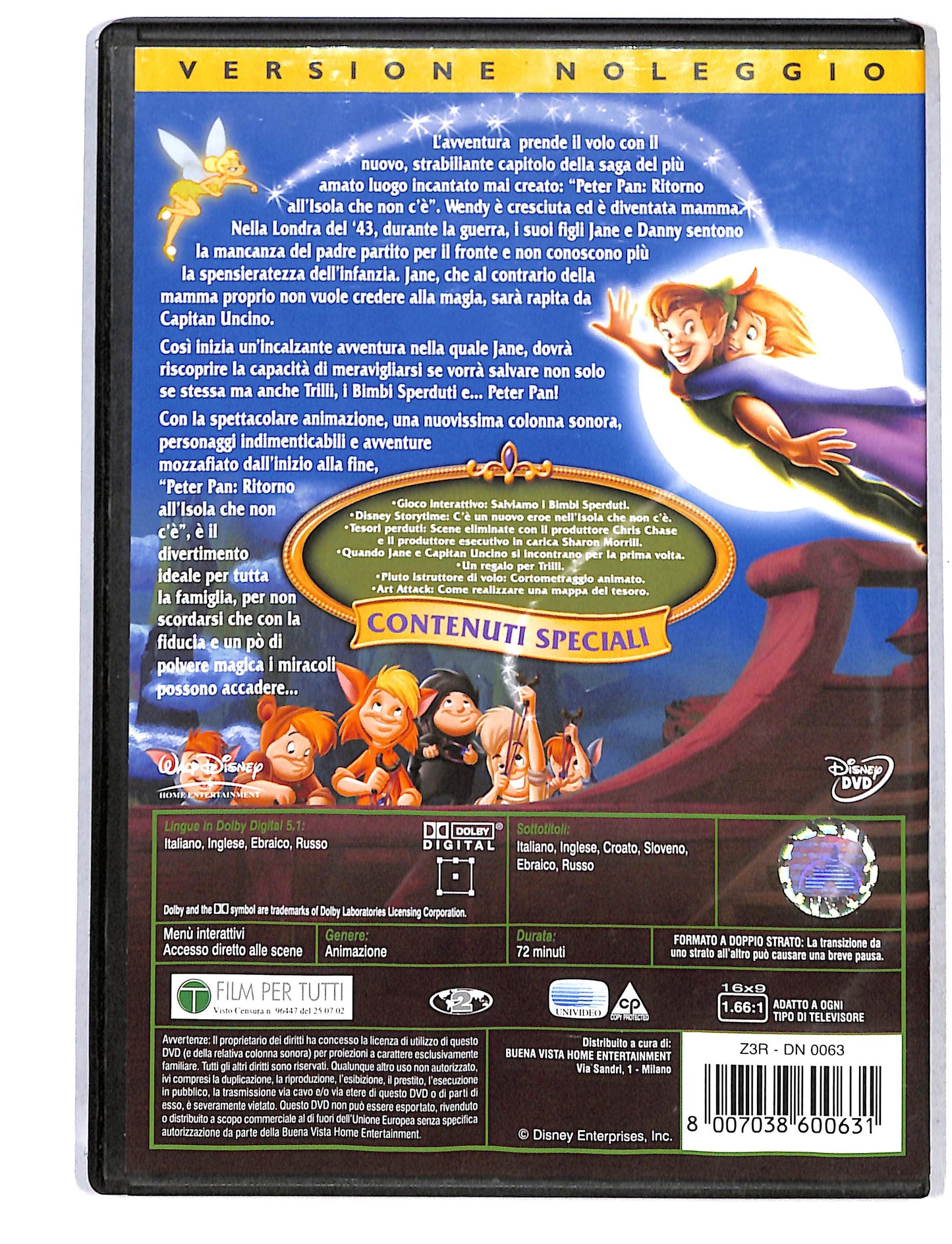 EBOND Peter Pan in ritorno all'isola che non c'e NOLEGGIO DVD DB750411
