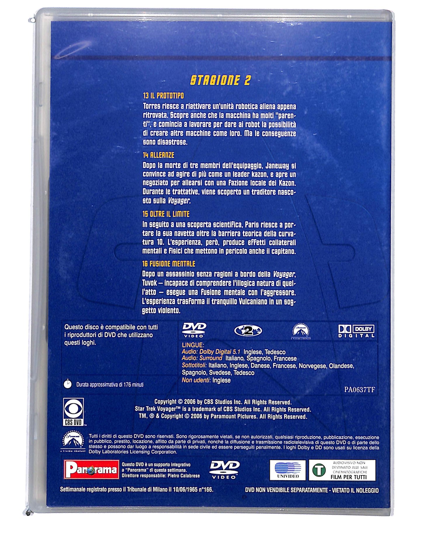 EBOND Star Trek Voyager Stagione 2 disco 4 EDITORIALE DVD DB750621