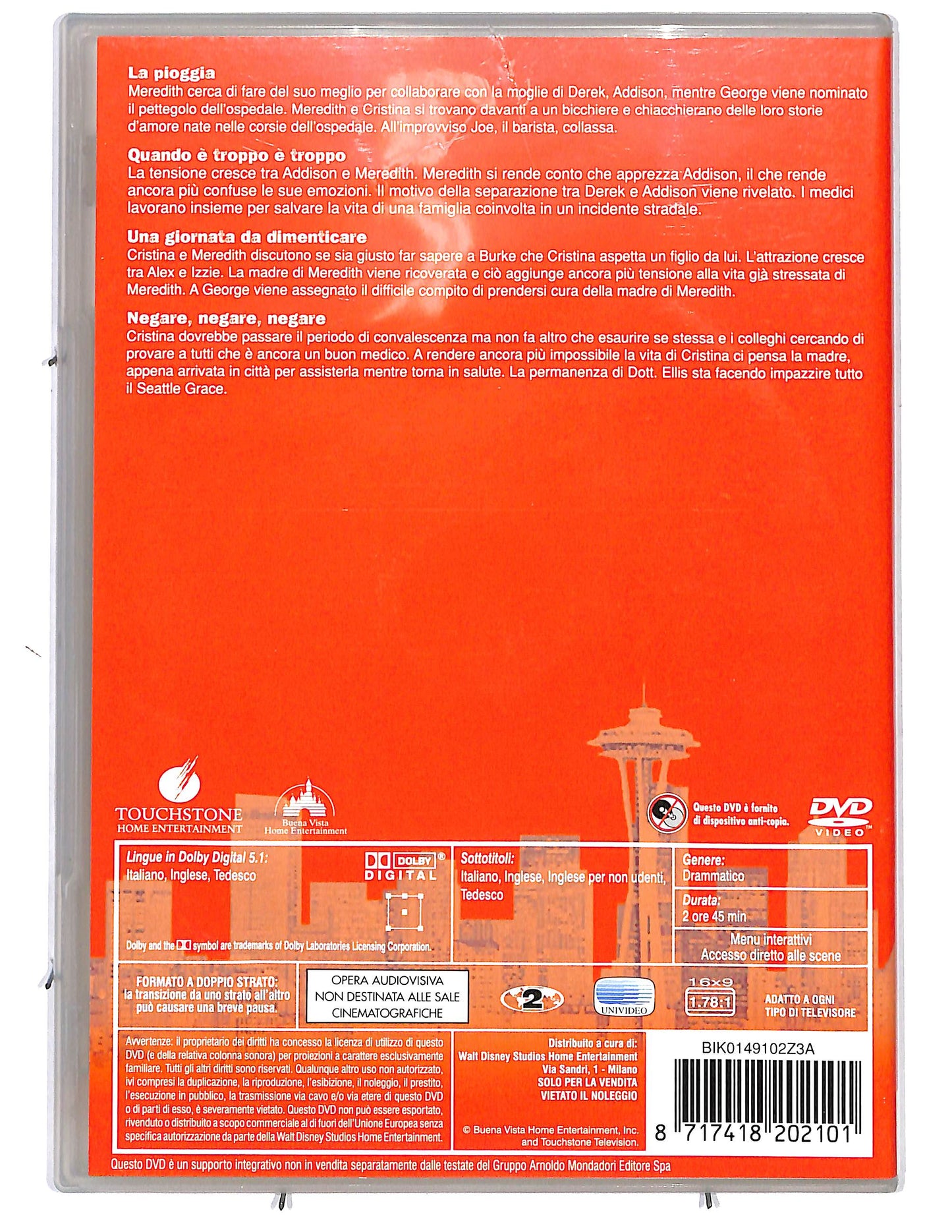 EBOND Grey's Anatomy Seconda serie Disco 1 Ep.1-4 DVD DB750708