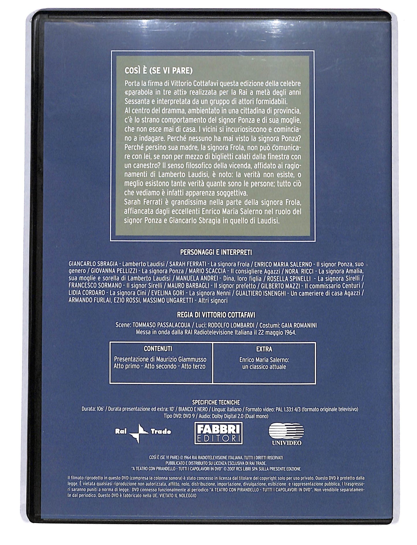 EBOND Cosi e se vi pare - A teatro con Pirandello EDITORIALE DVD DB750735