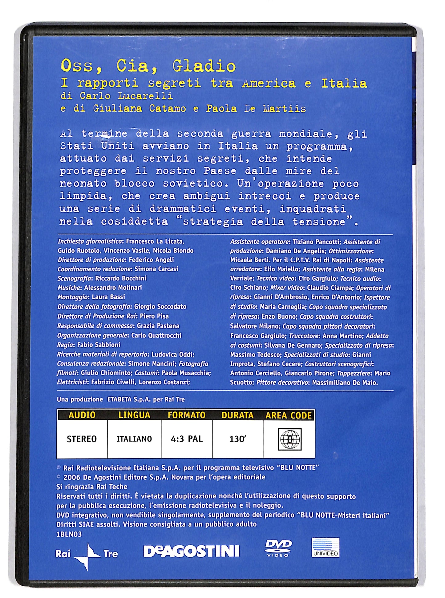 EBOND Oss Cia Gladio - Blu notte misteri italiani vol 3 EDITORIALE DVD DB751625