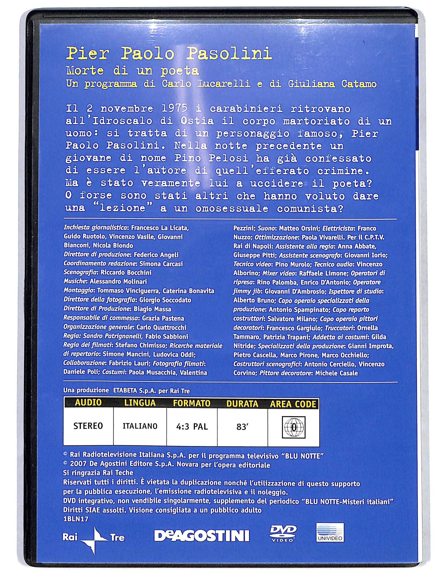 EBOND Pier Paolo Pasolini Morte di un poeta vol.17 EDITORIALE DVD DB752132