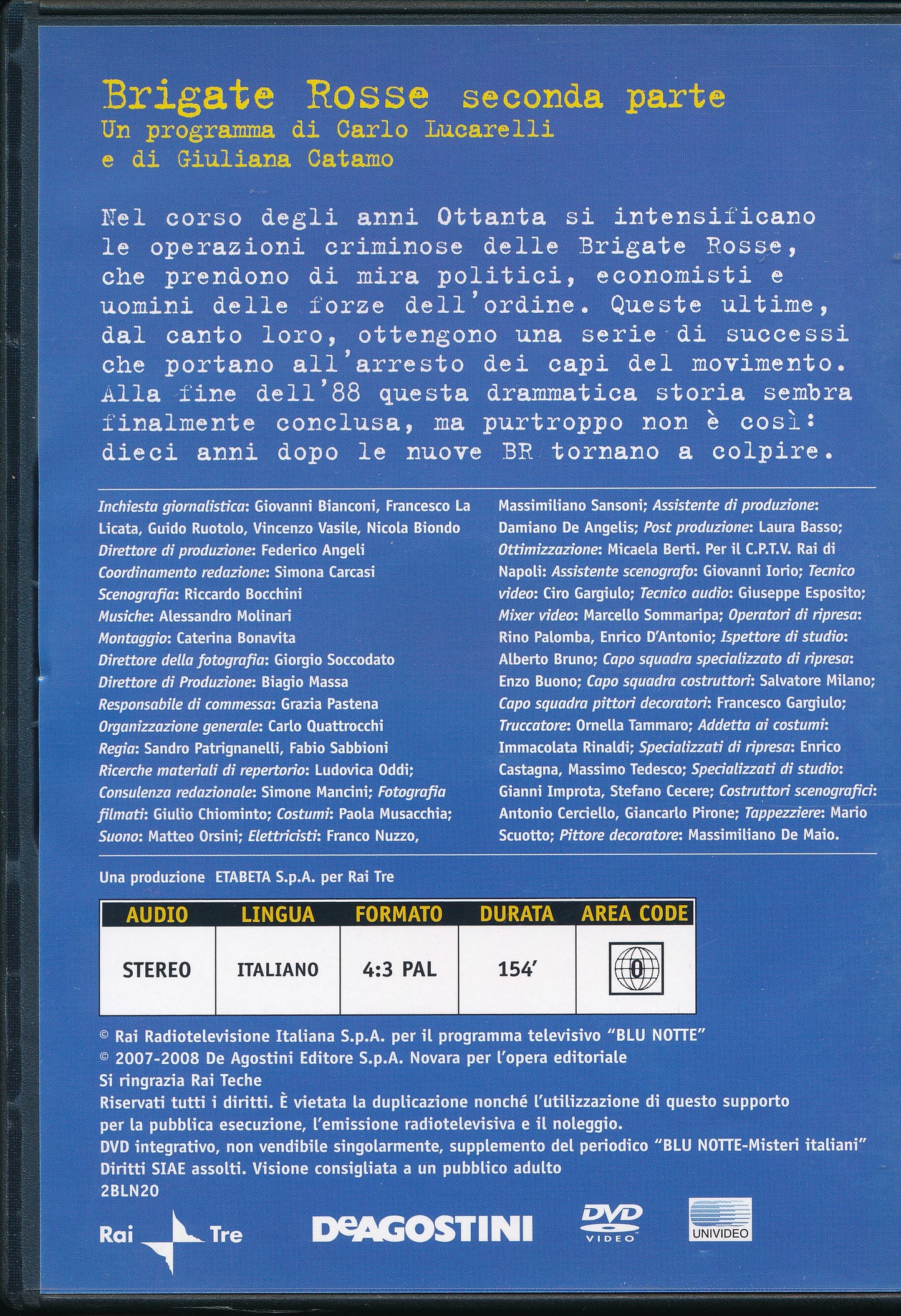 EBOND Blu notte - Misteri italiani - Brigate Rosse - Seconda Parte DVD DB752143