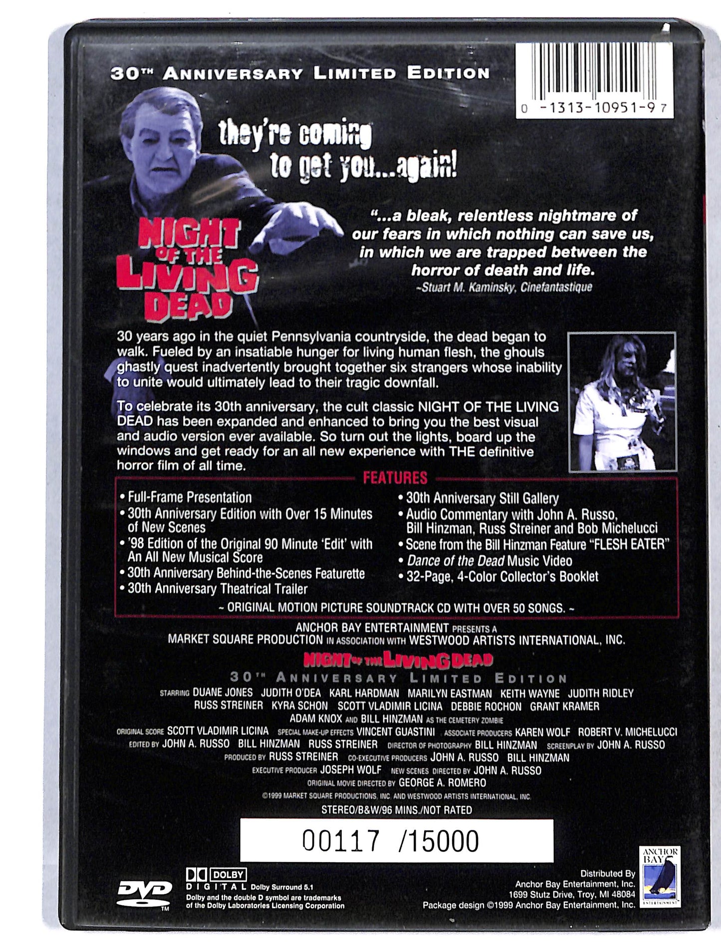 EBOND Night of the Living Dead 30th anniversary limited edition DVD DB753142
