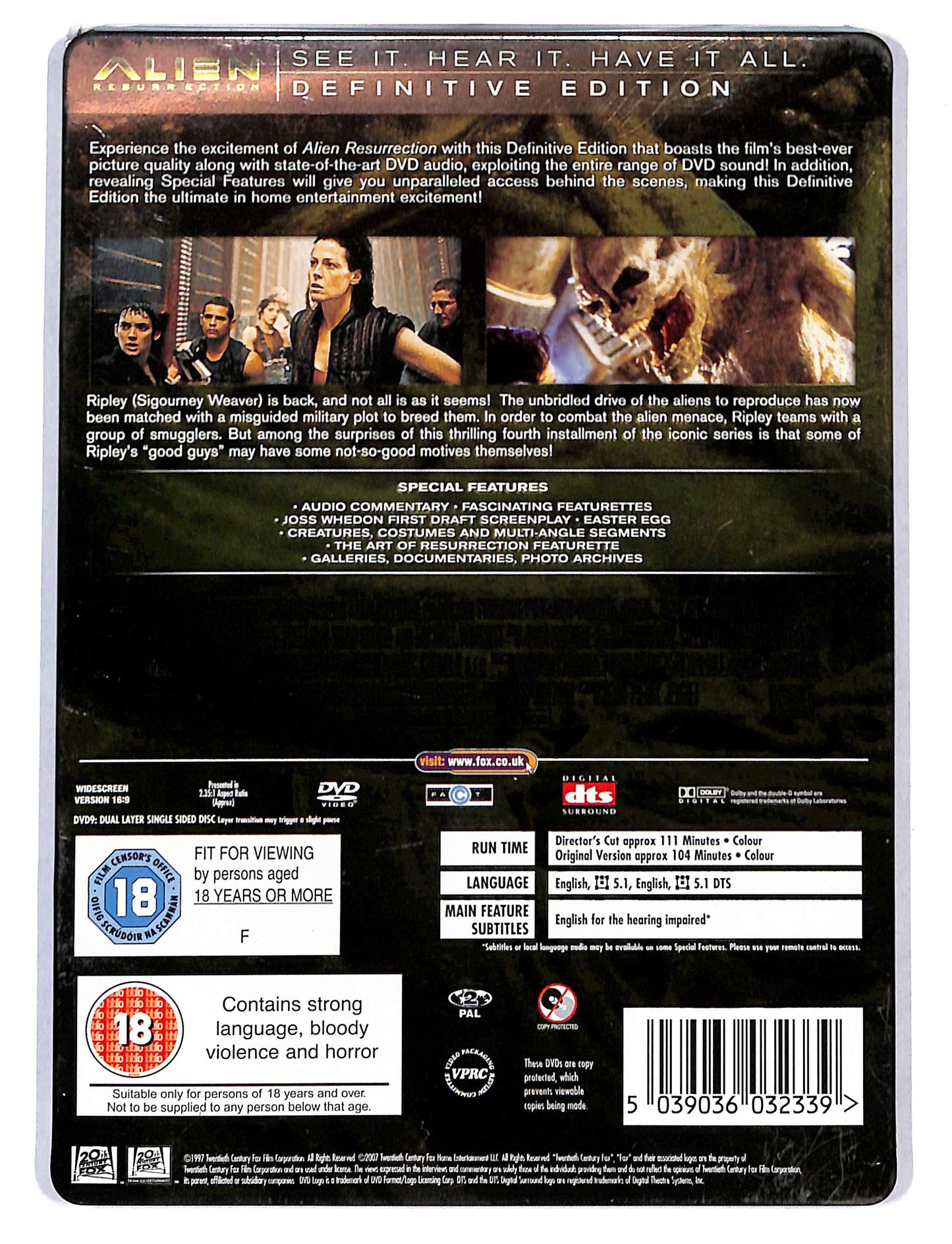 EBOND Alien Resurrection Edizione: Regno Unito STEELBOOK DVD DB753415