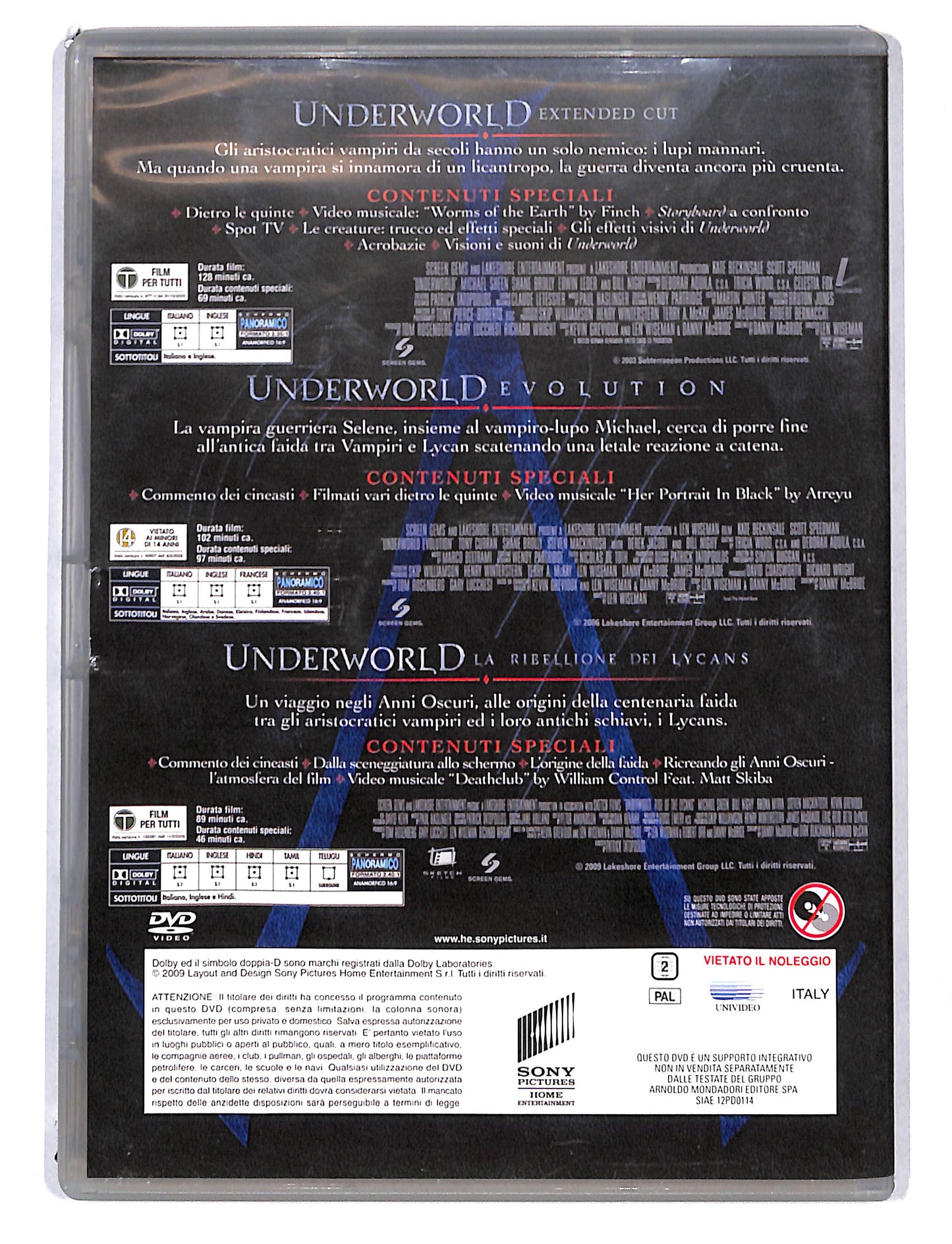 EBOND Underworld la trilogia EDITORIALE DVD DB753432