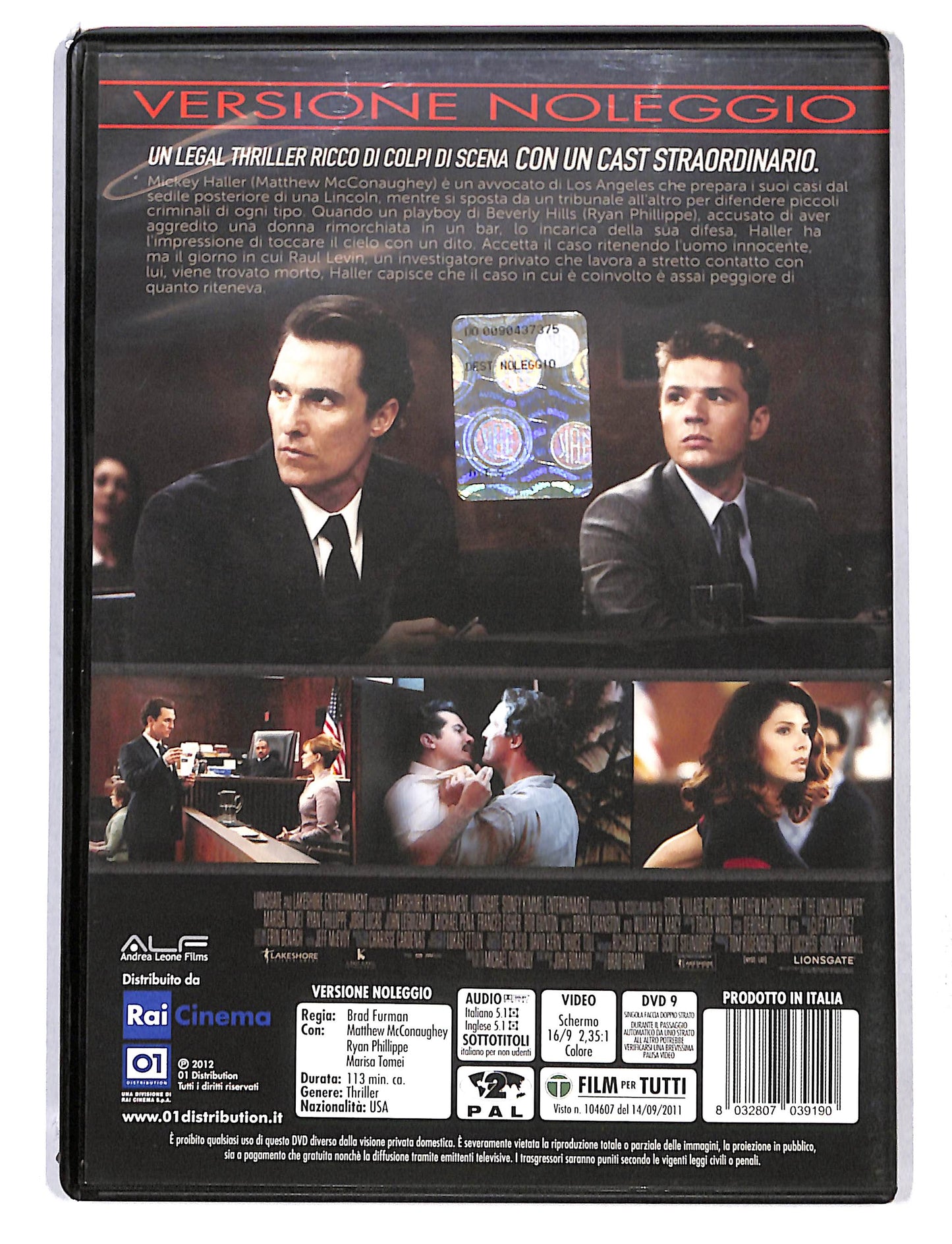 EBOND The Lincoln Lawyer NOLEGGIO DVD DB754366