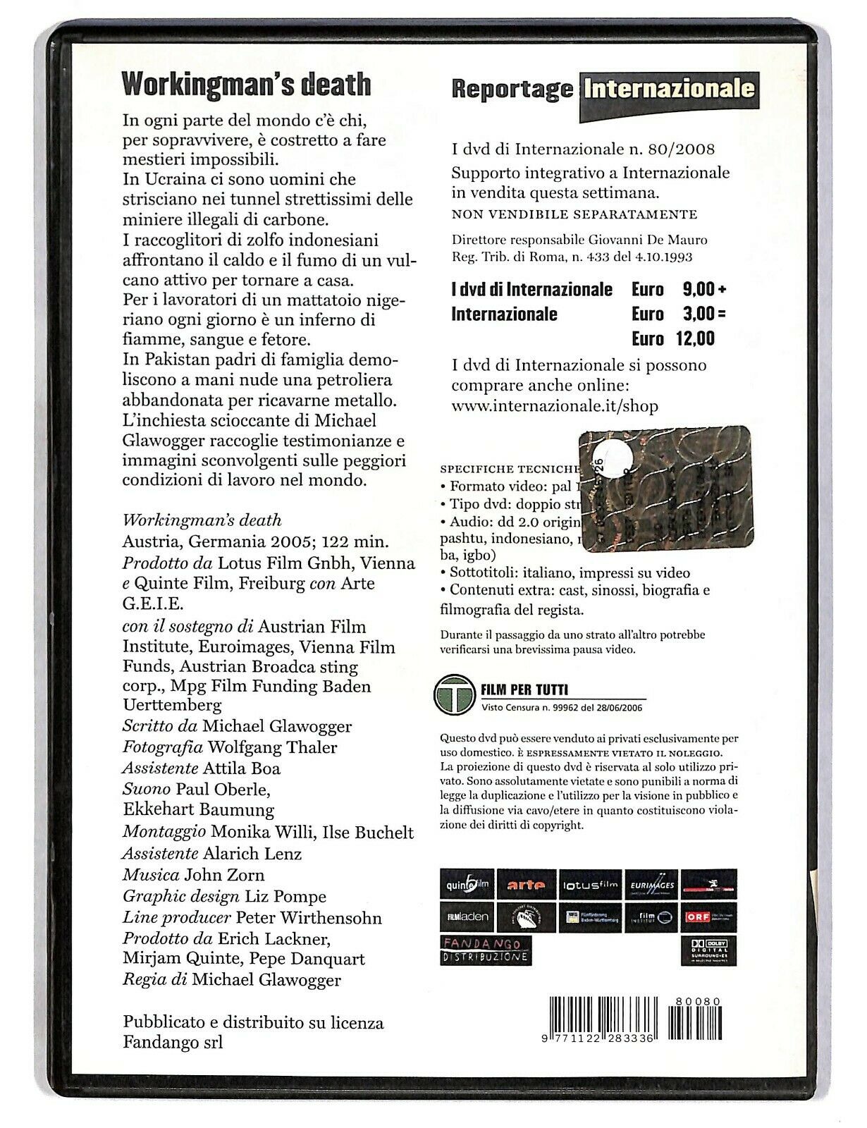 EBOND Working Man's Death Di Michael Glawogger Editoriale DVD DB754718
