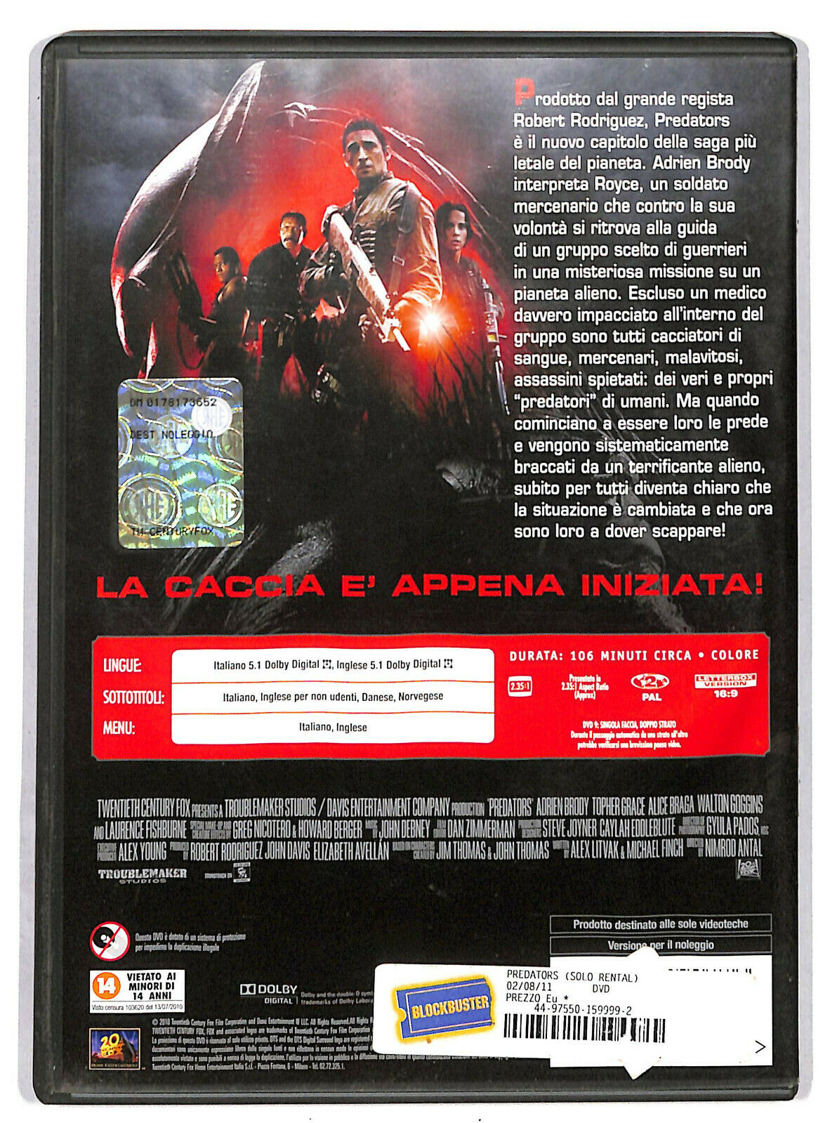 EBOND Predators Ex Noleggio DVD DB754964