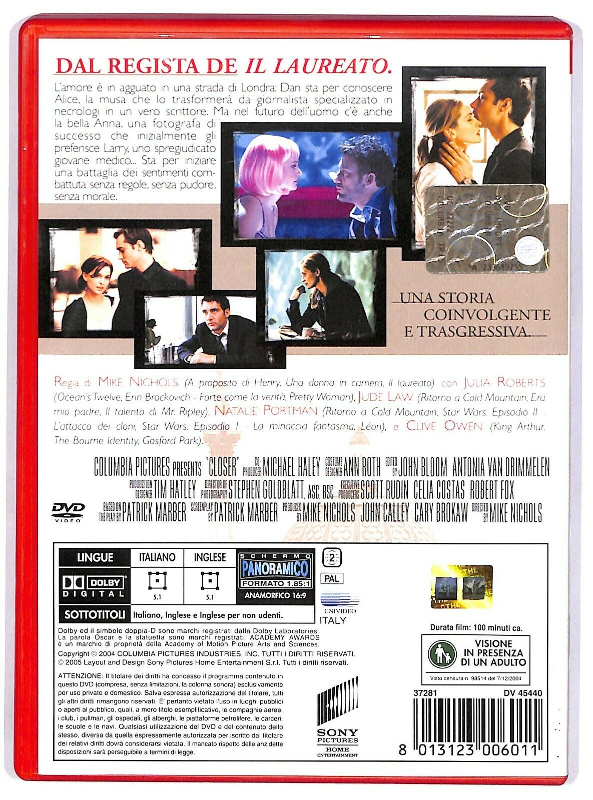 EBOND Closer Con Jude Law Ex Noleggio DVD DB756131