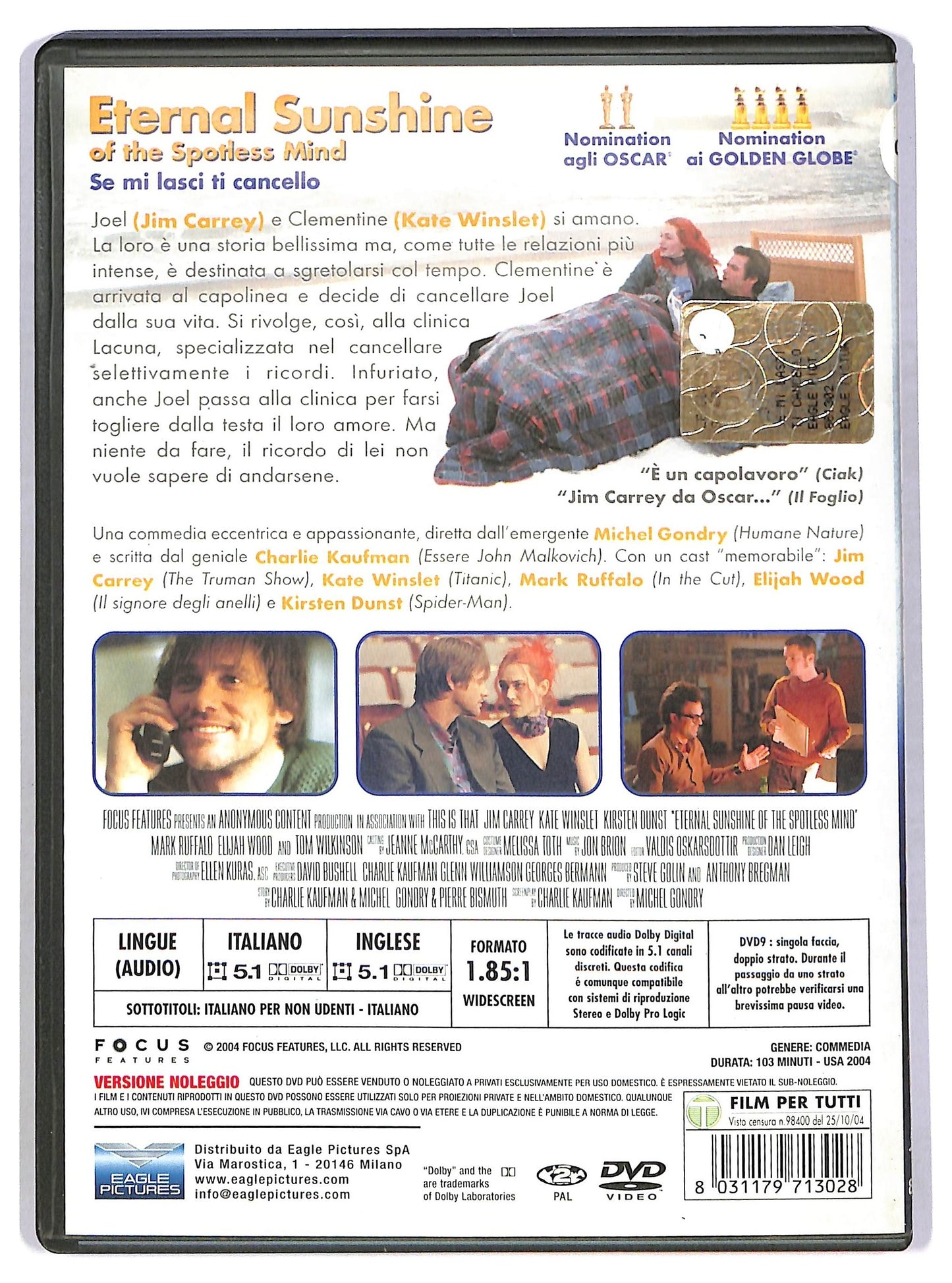 EBOND Sunshine of the Spotless Mind NOLEGGIO DVD DB756134