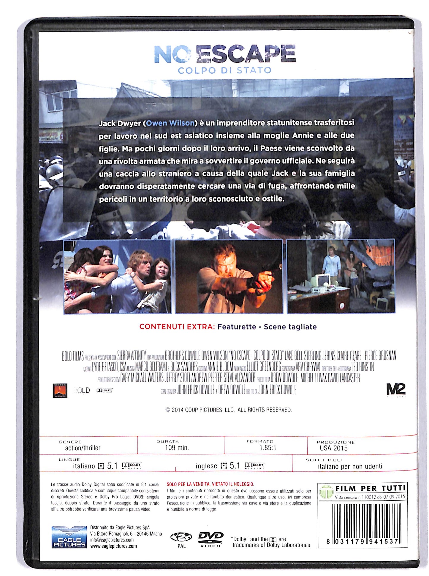 EBOND no escape-colpo di stato NOLEGGIO DVD DB756136