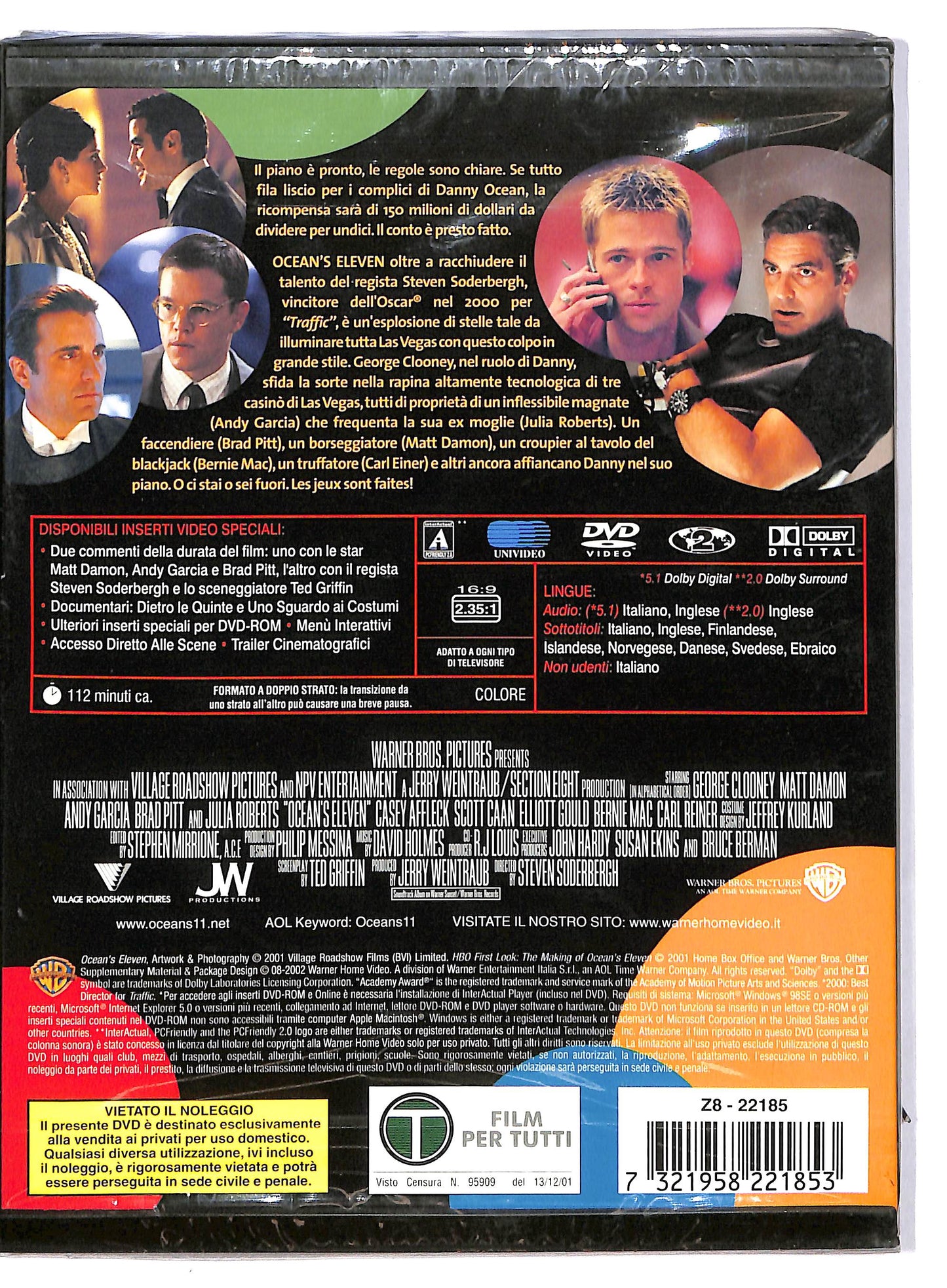 EBOND Ocean's Eleven - Fate il vostro gioco - SNAPPER NOLEGGIO DVD DB757452