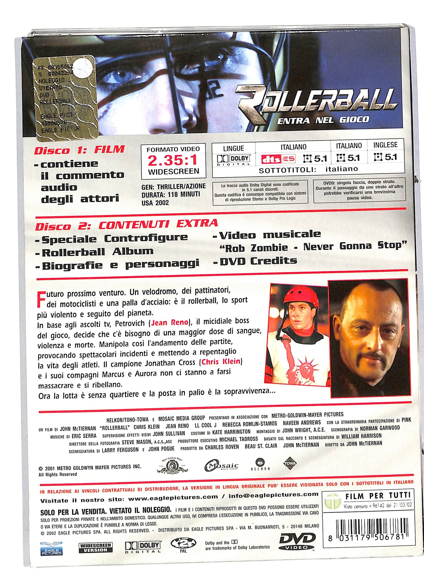 EBOND Rollerball - Entra nel gioco DIGIPACK EDIZIONE SPECIALE DVD DB758648