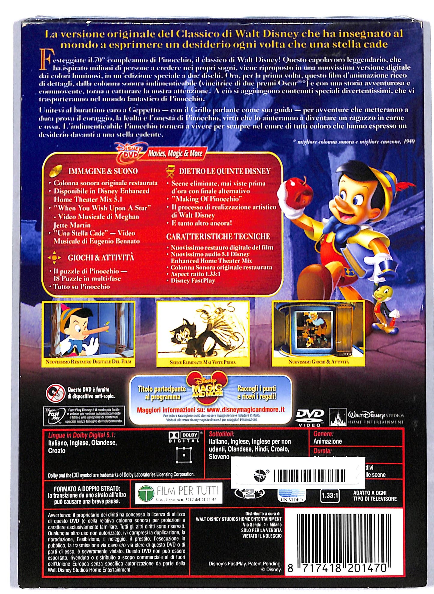 EBOND Pinocchio EDIZIONE SPECIALE 2 dischi DVD DB760321