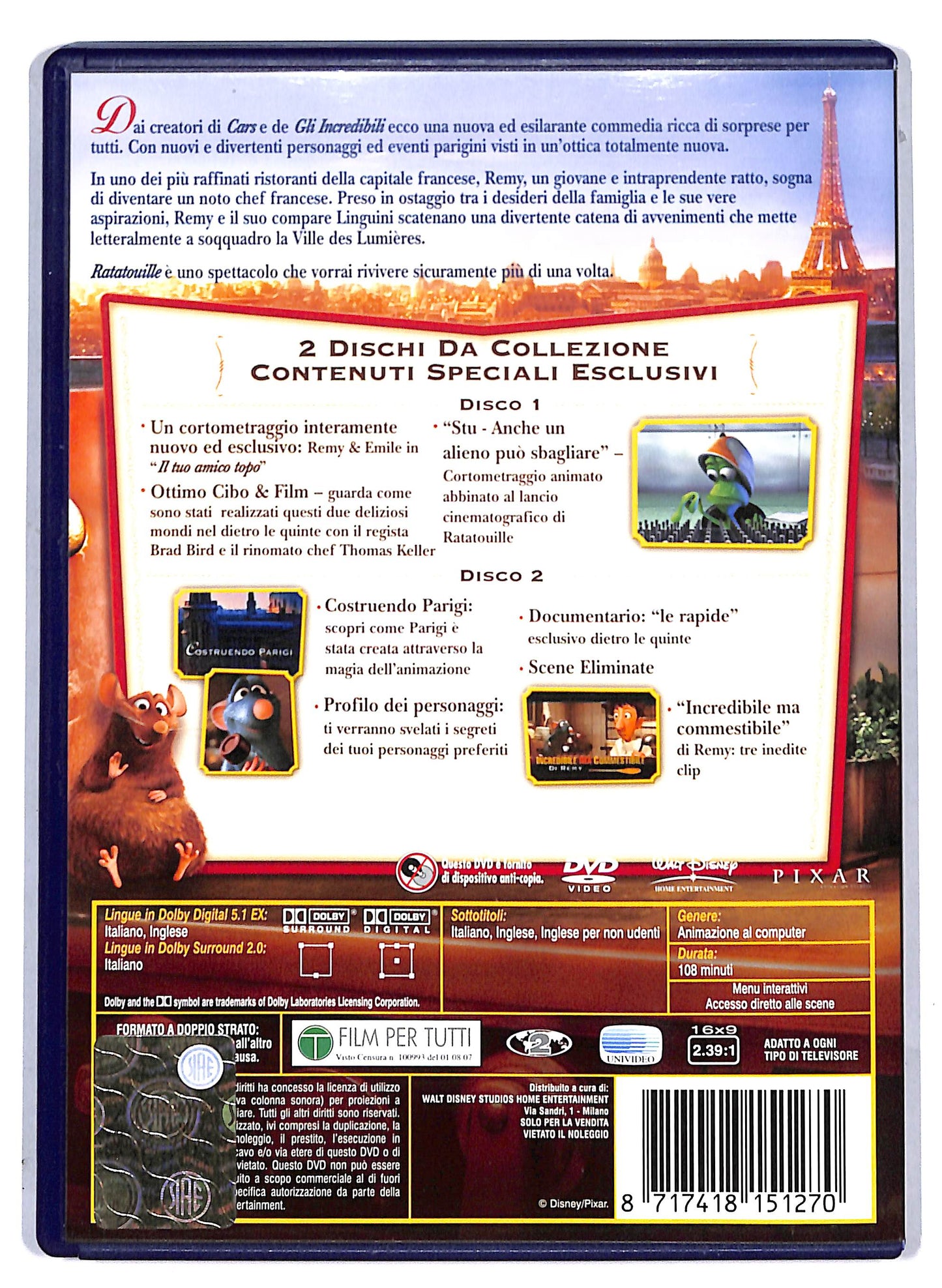 EBOND Ratatouille ( 2 dischi) DVD DB760325