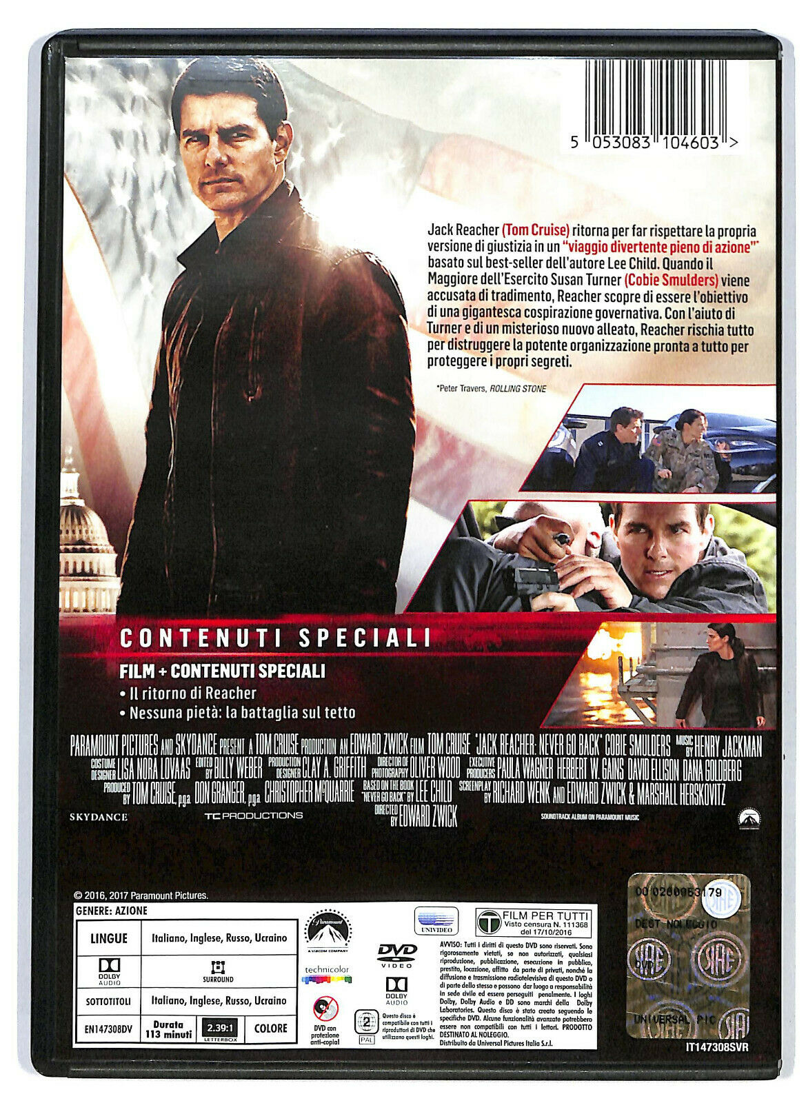 EBOND Jack Reacher Punto Di Non Ritorno Ex Noleggio DVD DB760356