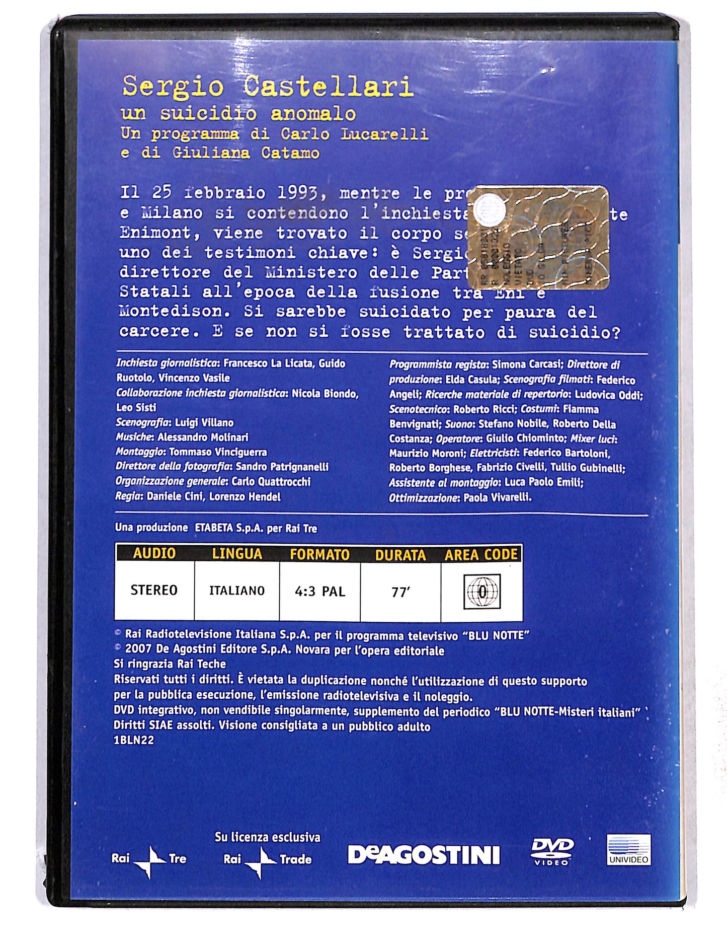 EBOND Blu Notte Vol.22 Sergio Castellari - un suicidio anomalo DVD DB761412