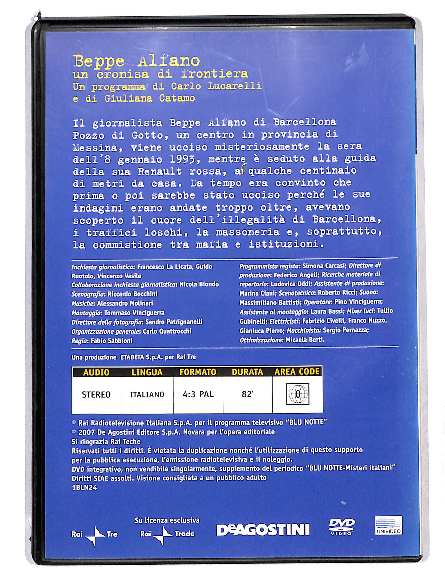 EBOND Blu Notte Vol 24 Beppe Alfano un cronista di frontiera DVD DB761414