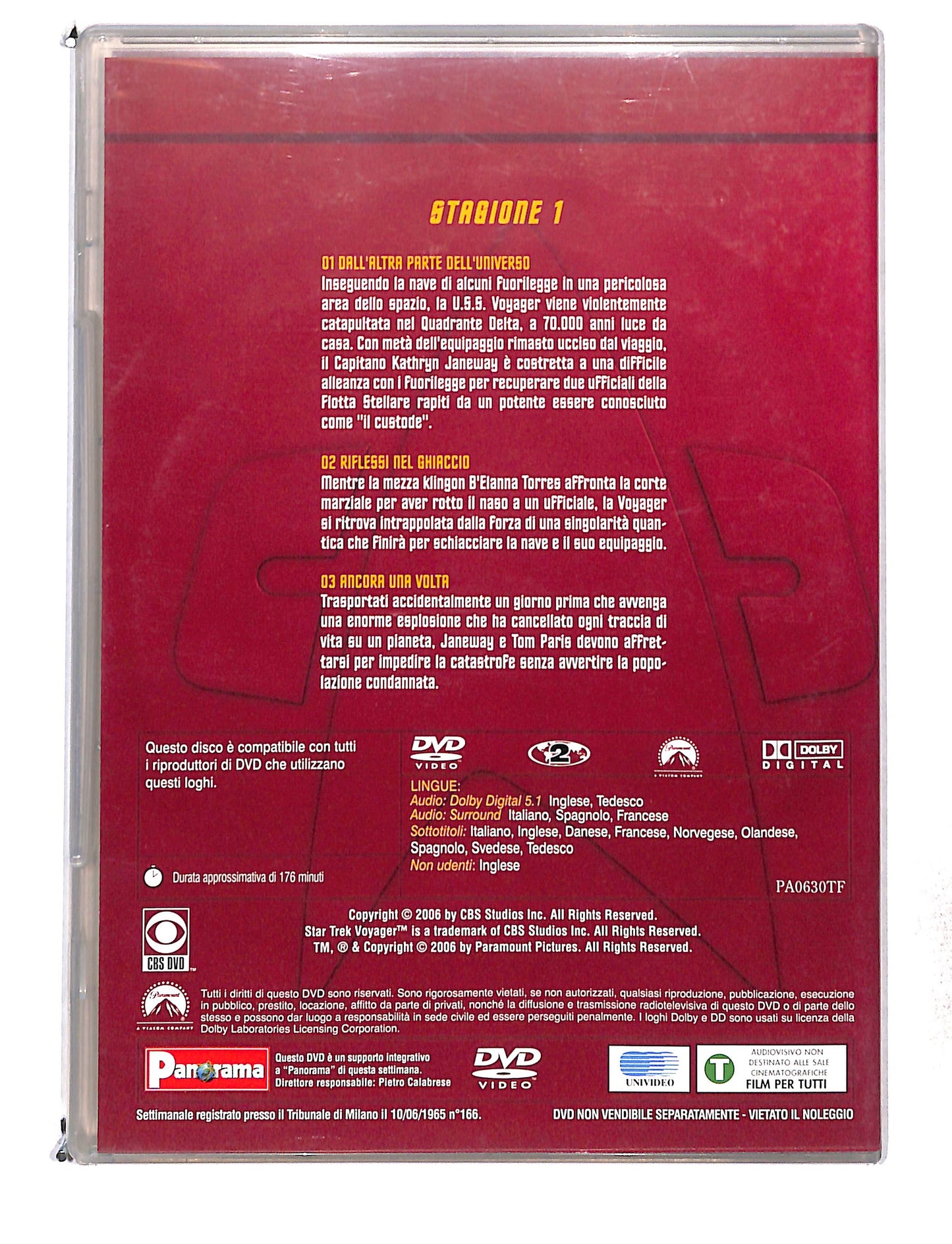EBOND Star trek voyager stagione 1 disco 1 episodi 1-3 EDITORIALE DVD DB761422