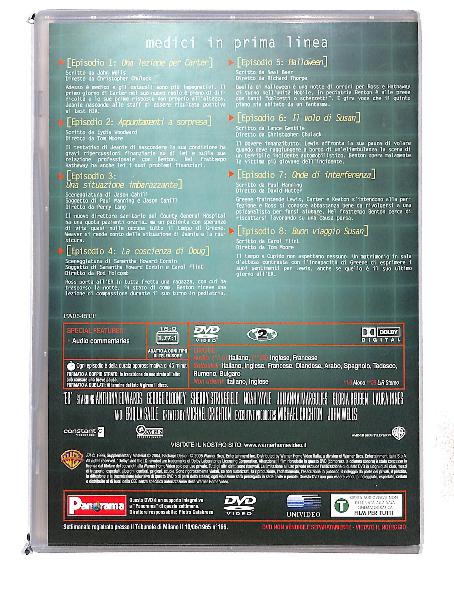 EBOND ER Medici In Prima Linea anno 3 disco 8 episodi 1-8 DVD DB761445