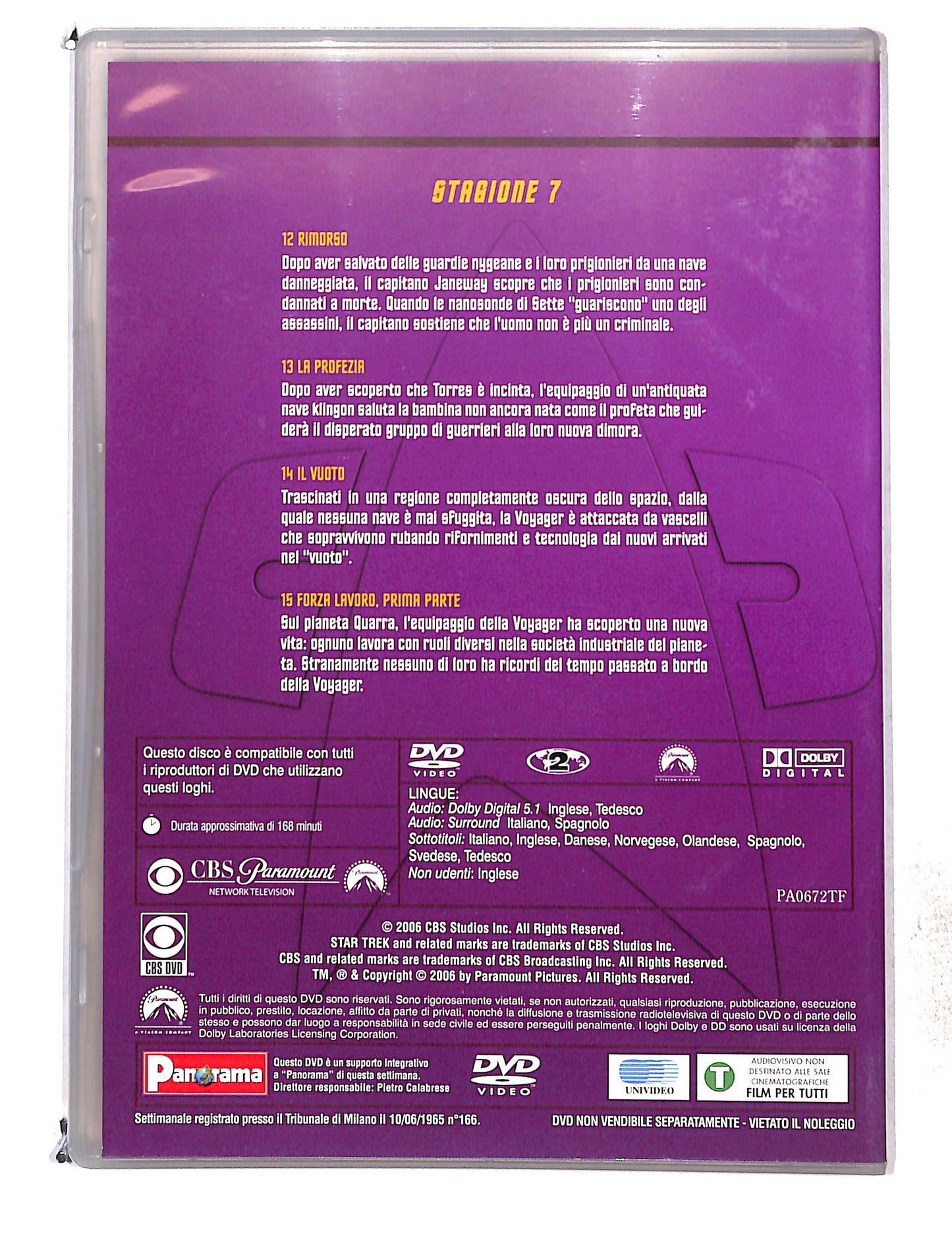 EBOND Star Trek Voyager Stagione 7 disco 4 eps 12-15 EDITORIALE DVD DB761472