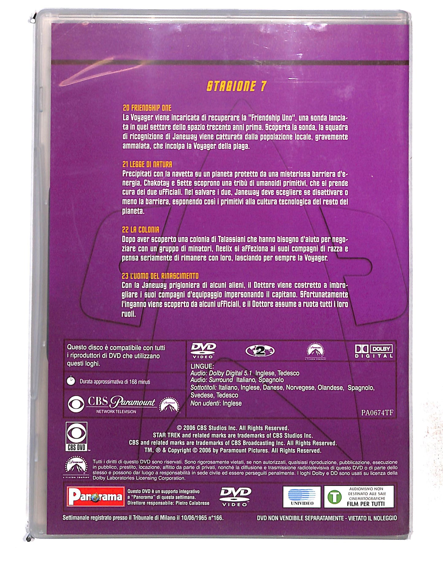 EBOND Star Trek Voyager Stagione 7 disco 6 eps 20-23 DVD DB761473