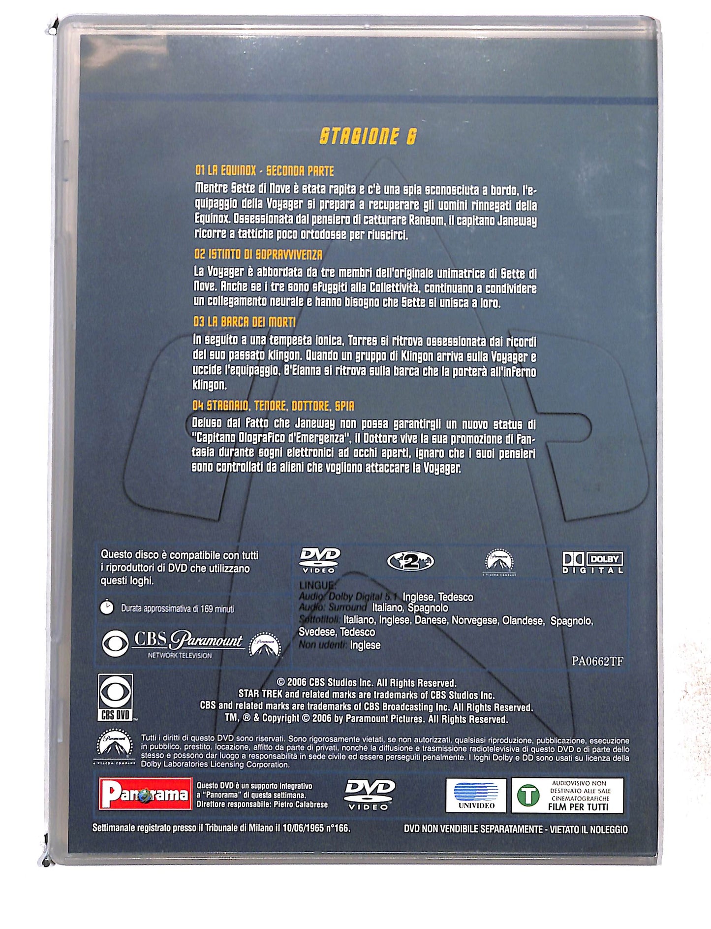 EBOND Star Trek Voyager Stagione 6 disco 1 eps 1-4 EDITORIALE DVD DB761475