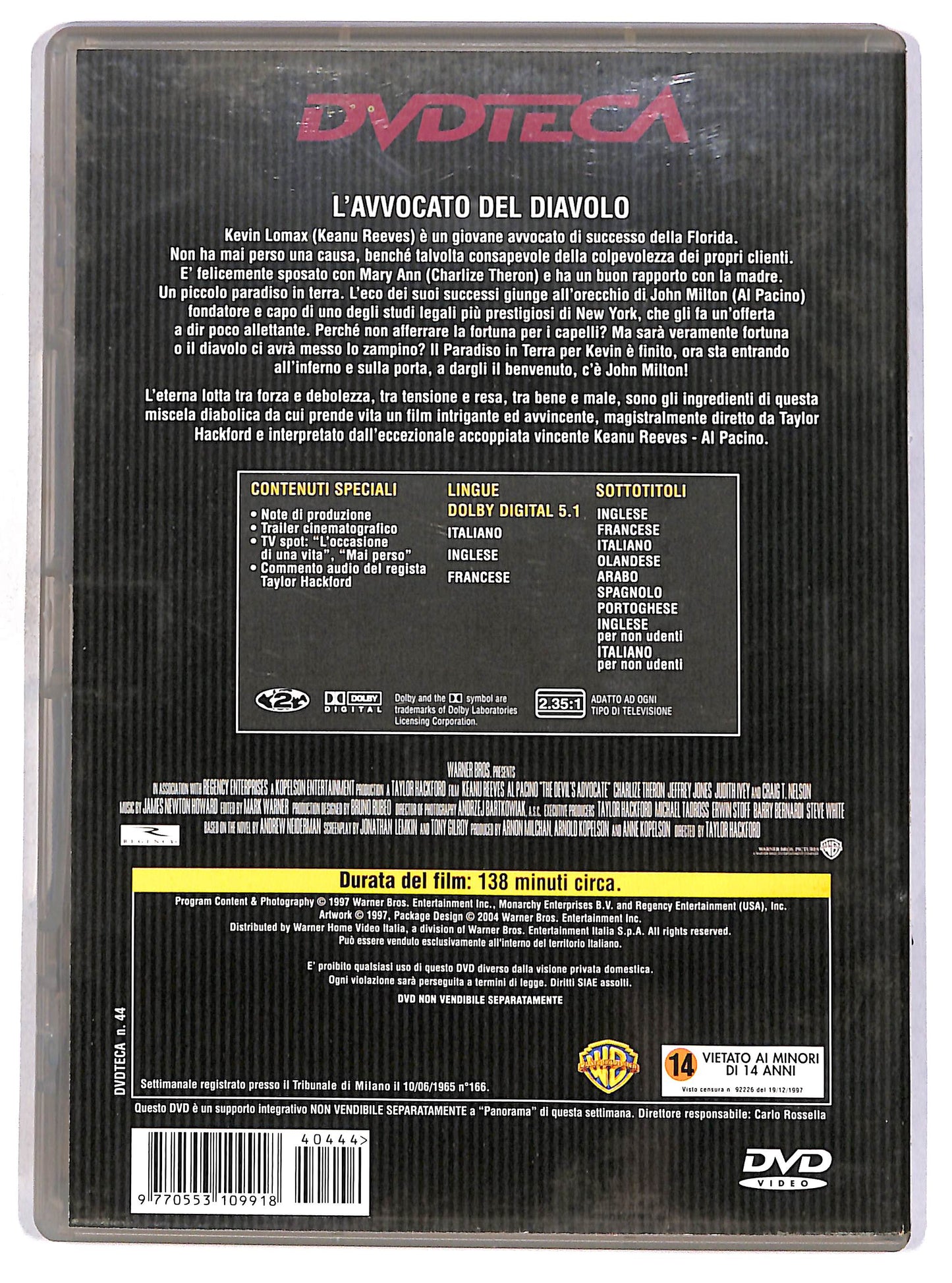EBOND L'avvocato del diavolo EDITORIALE DVD DB764631