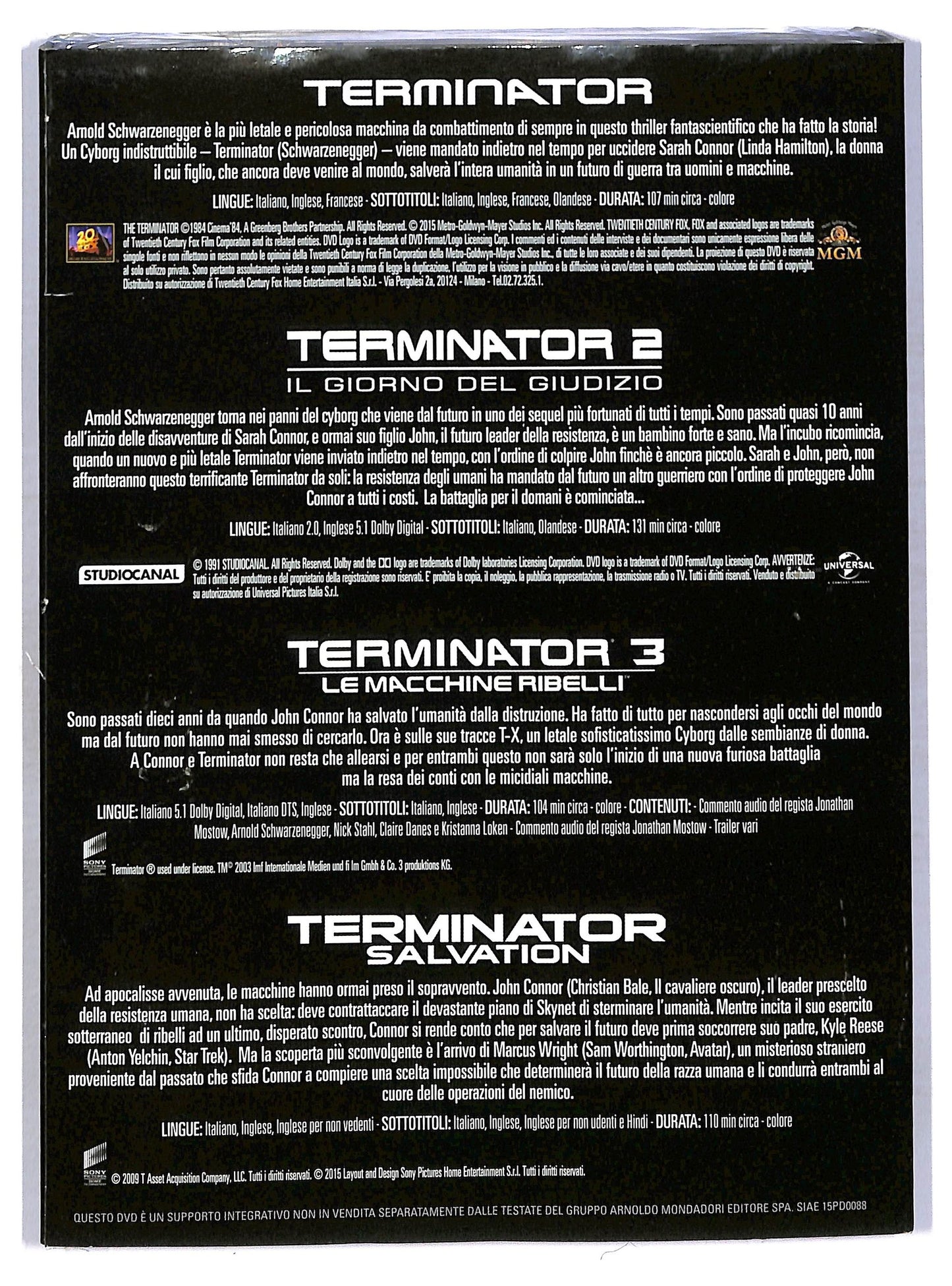 EBOND Terminator Collection (4 dvd) EDITORIALE SLIPCASE DVD DB766828