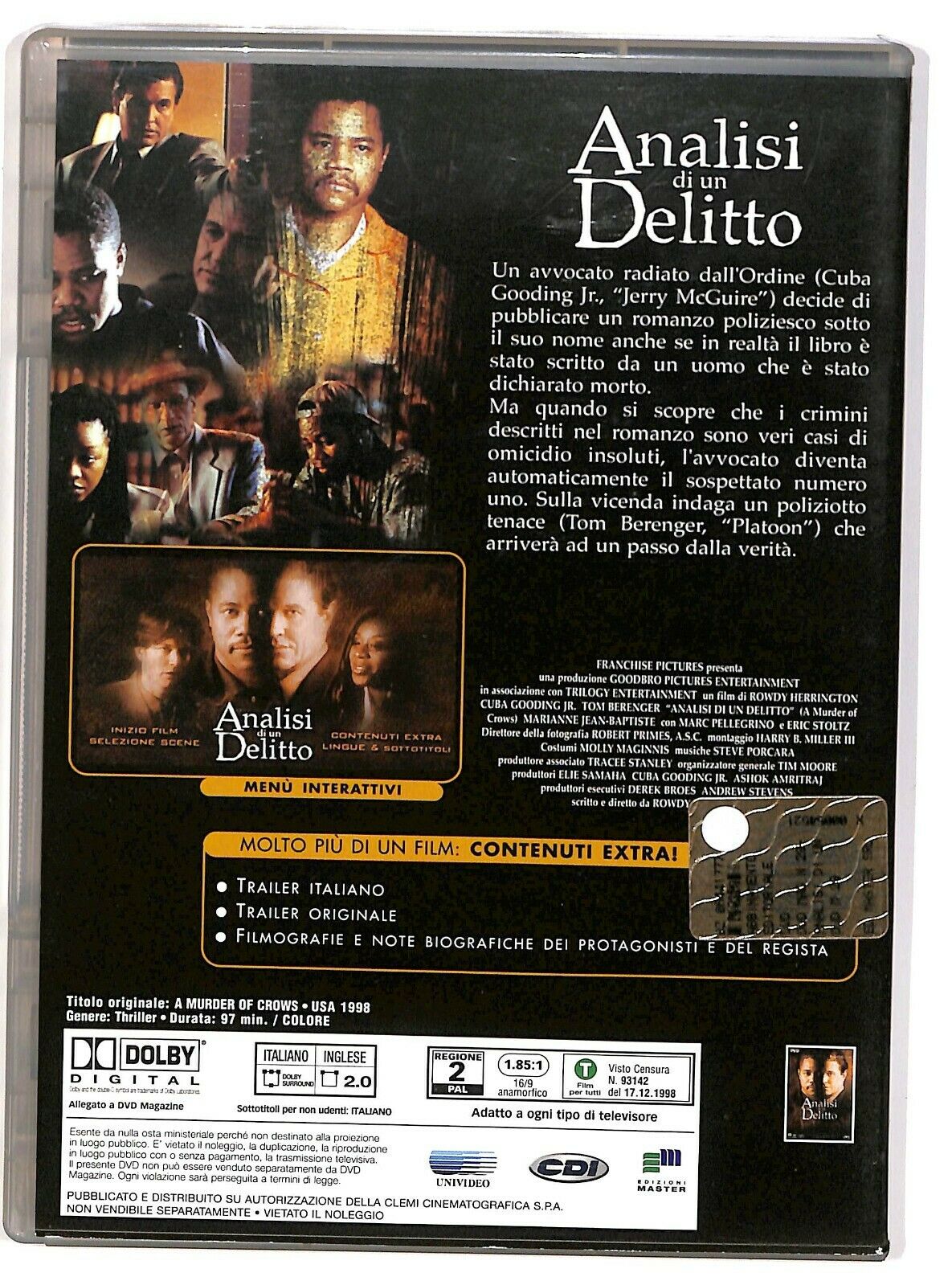 EBOND Analisi Di Un Delitto Con Tom Berenger DVD DB767050
