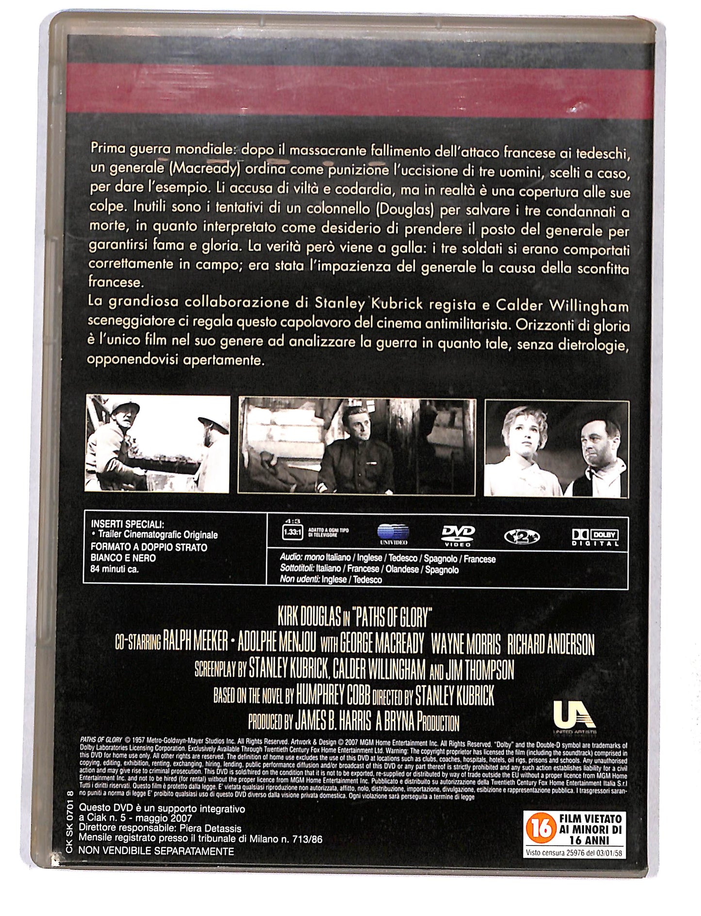 EBOND Kubrick Collection - Orizzonti di Gloria EDITORIALE DVD DB768424