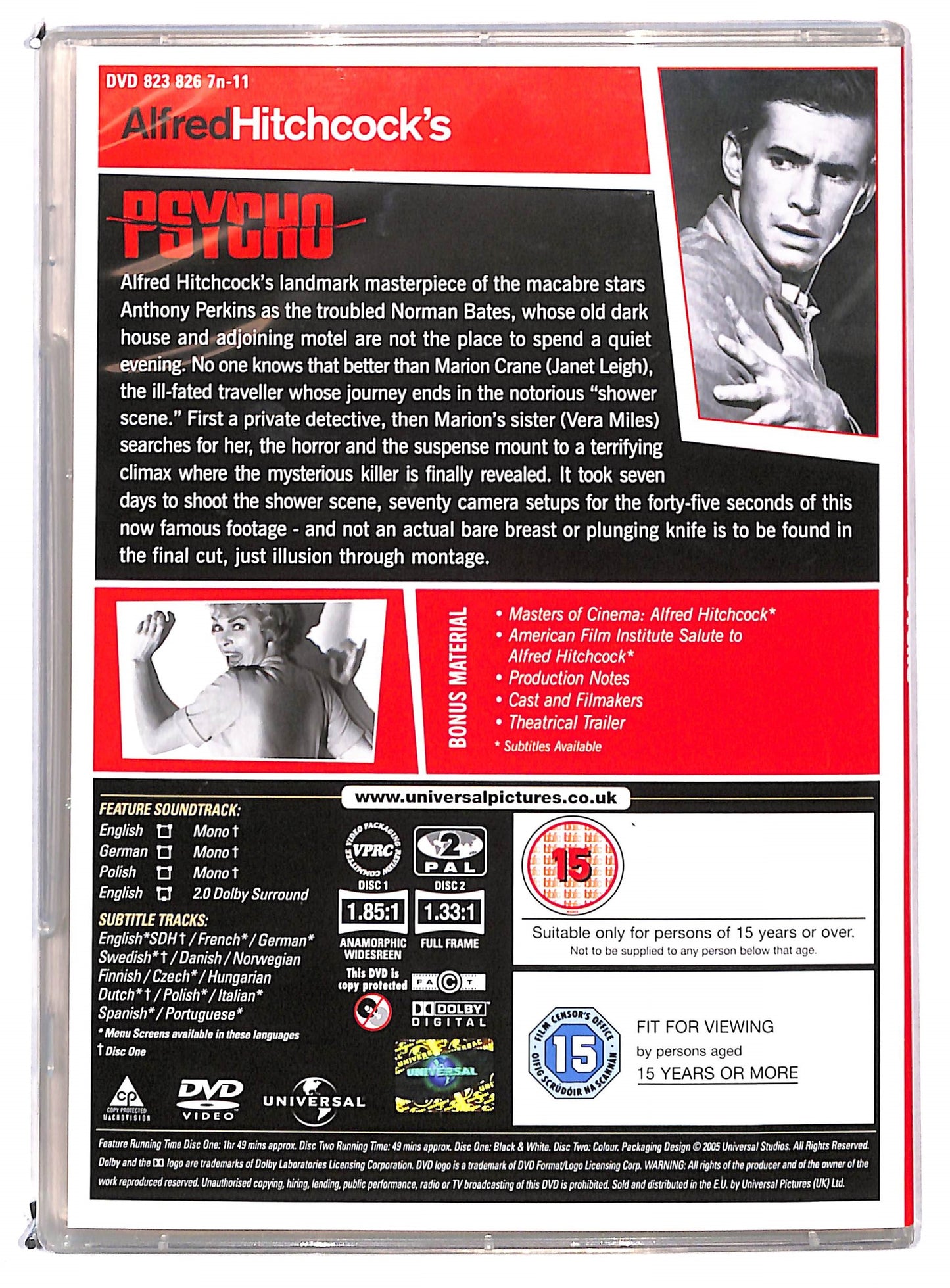EBOND Alfred Hitchock's - Psycho SLIMCASE DVD DB768624