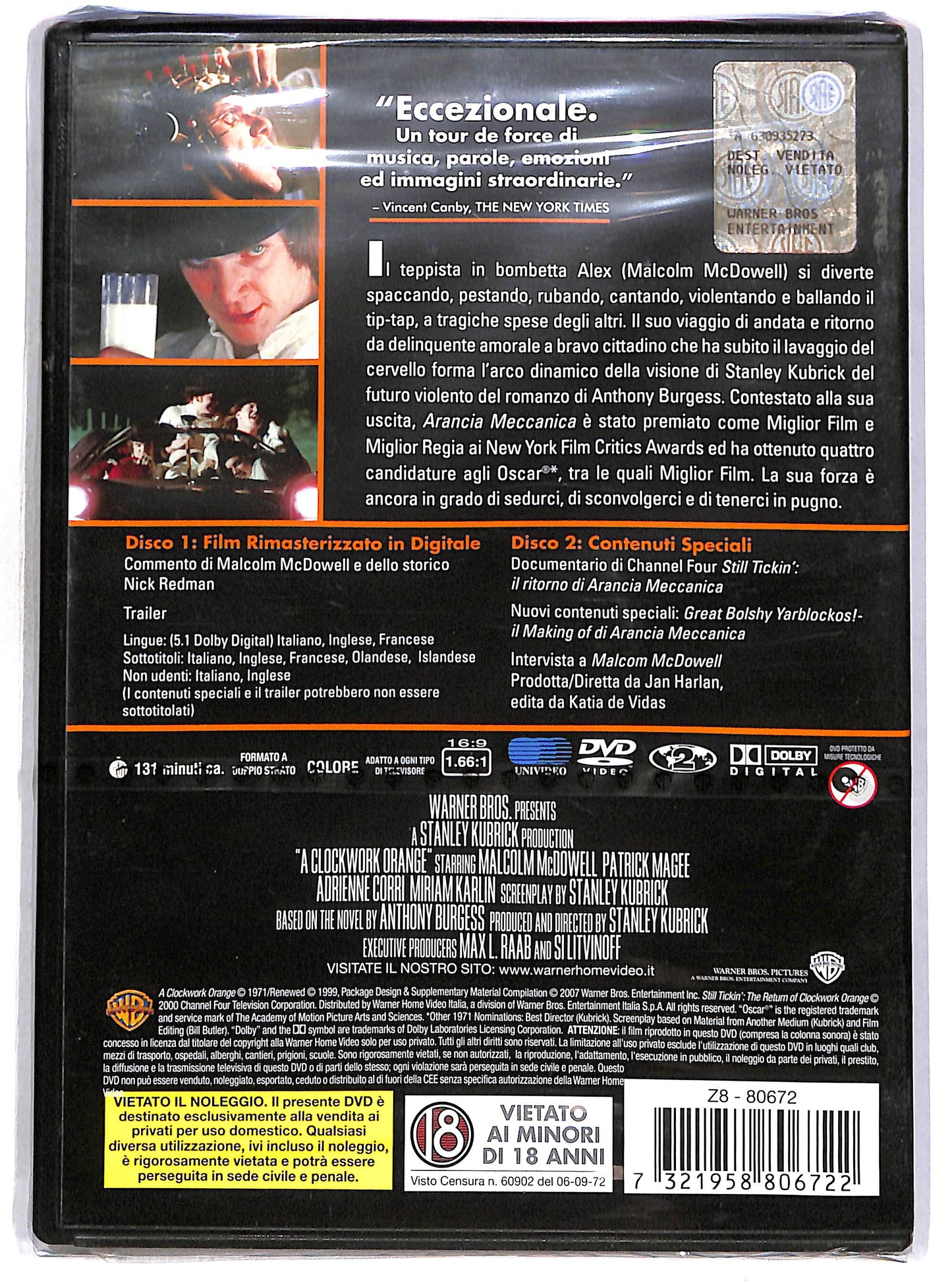 EBOND Arancia meccanica (2 dischi) EDIZIONE SPECIALE DVD DB768808