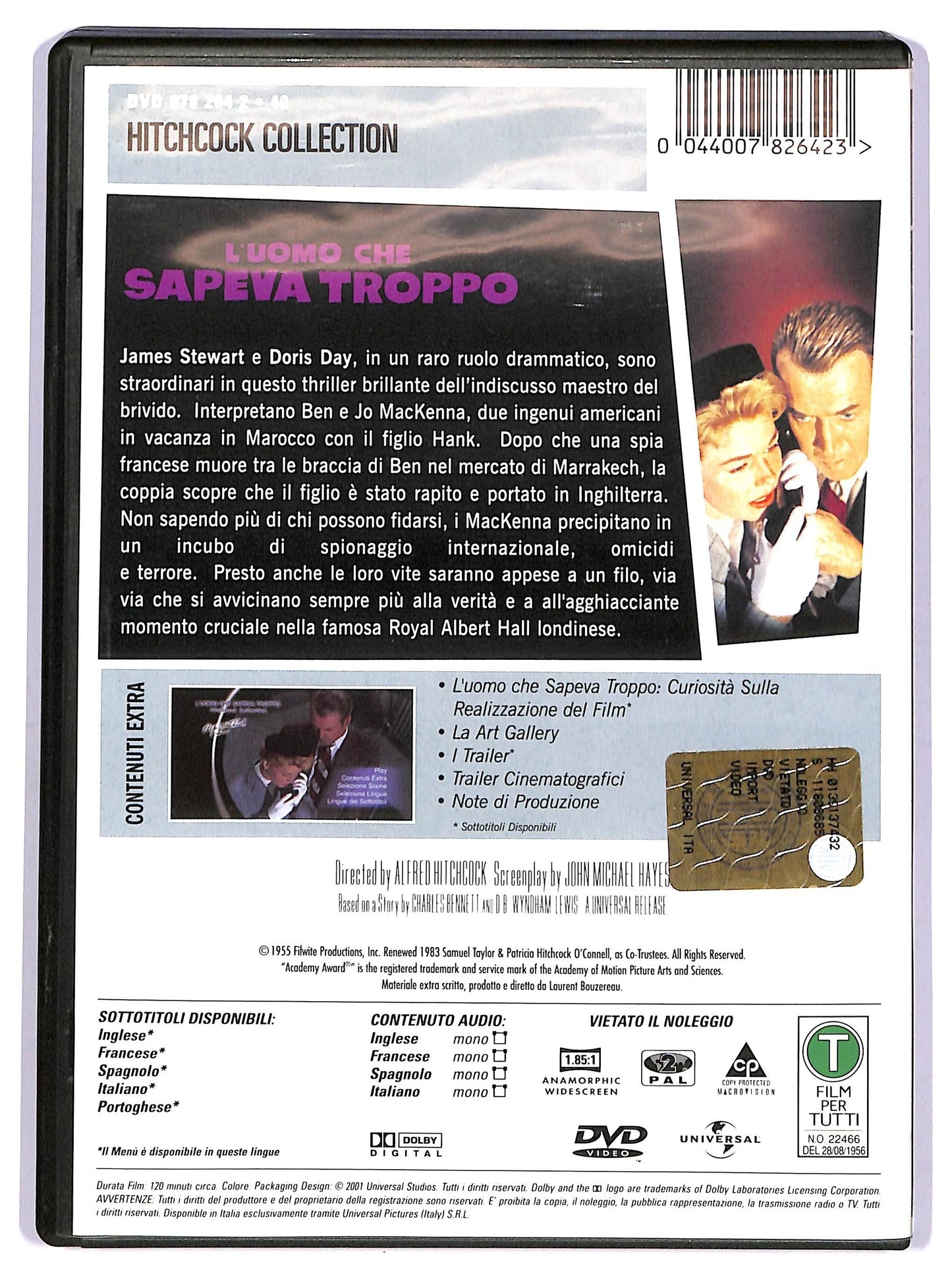 EBOND Alfred Hitchcock: L'uomo Che Sapeva Troppo Con James Stewart DVD DB768838