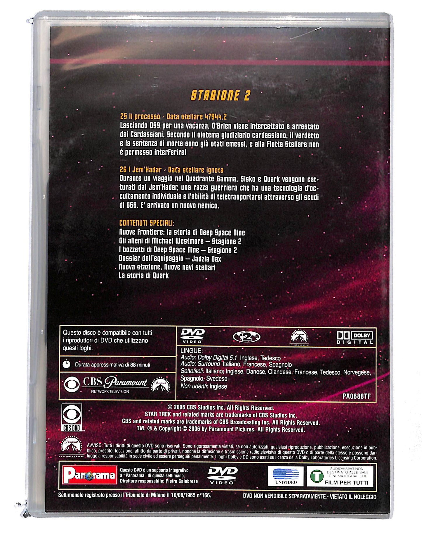 EBOND Star trek Deep space nine stagione 2 disco 7 eps 25-26 DVD DB769144