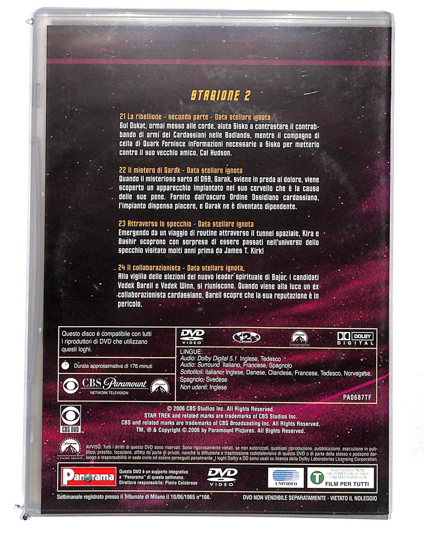 EBOND Star trek Deep space nine stagione 2 disco 6 eps 21-24 DVD DB769145