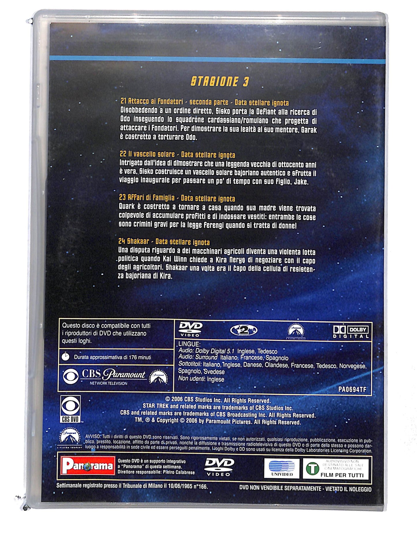 EBOND Star trek deep space nine stagione 3 disco 6 eps 21-24 DVD DB769152