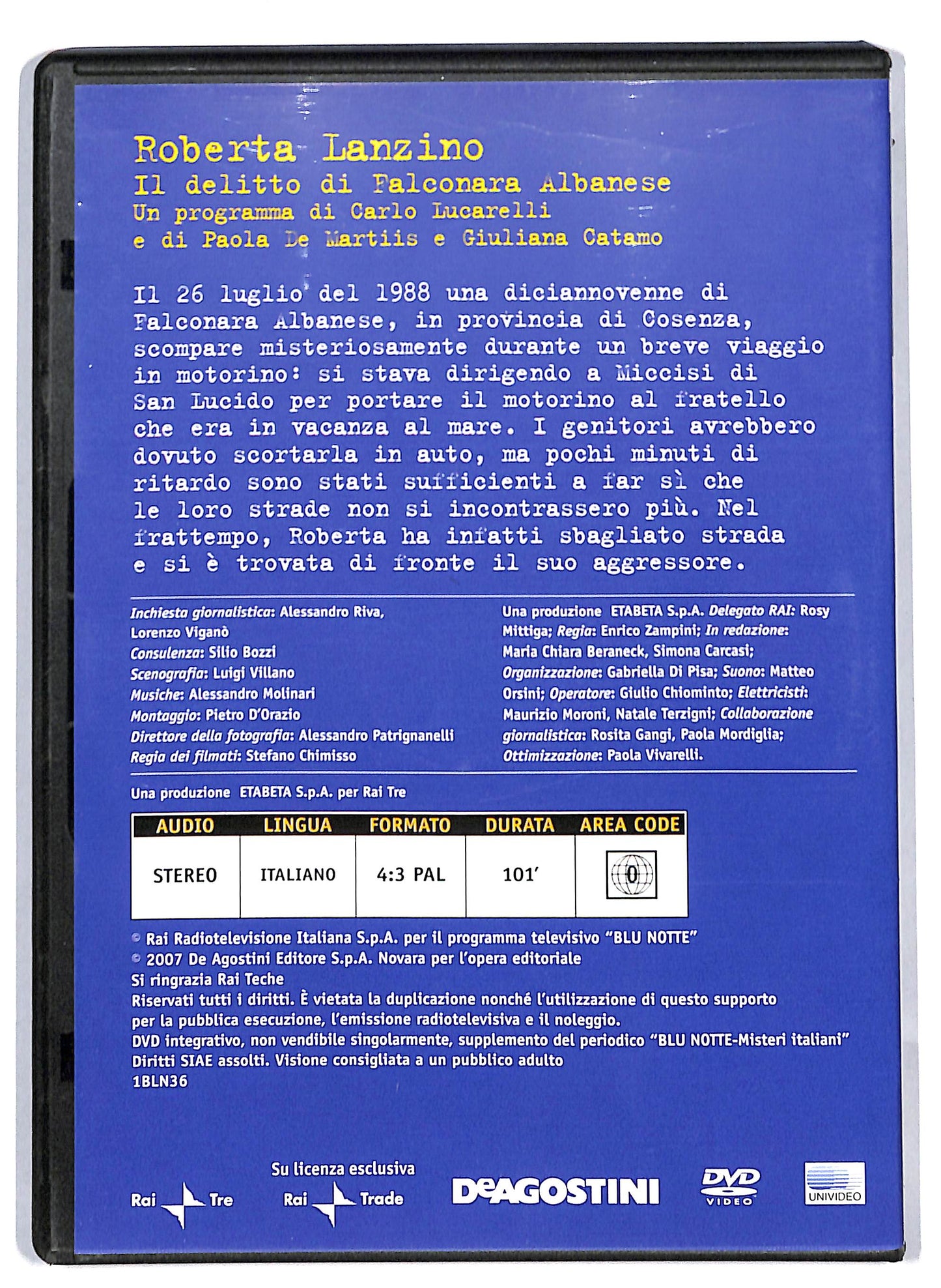 EBOND Blu notte misteri italiani - Roberta Lanzino EDITORIALE DVD DB770856
