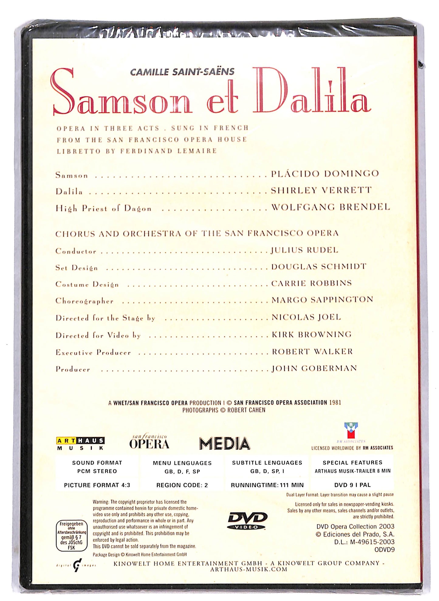 EBOND Samson Et Dalila - dvd opera collection 9 EDITORIALE DVD DB771734