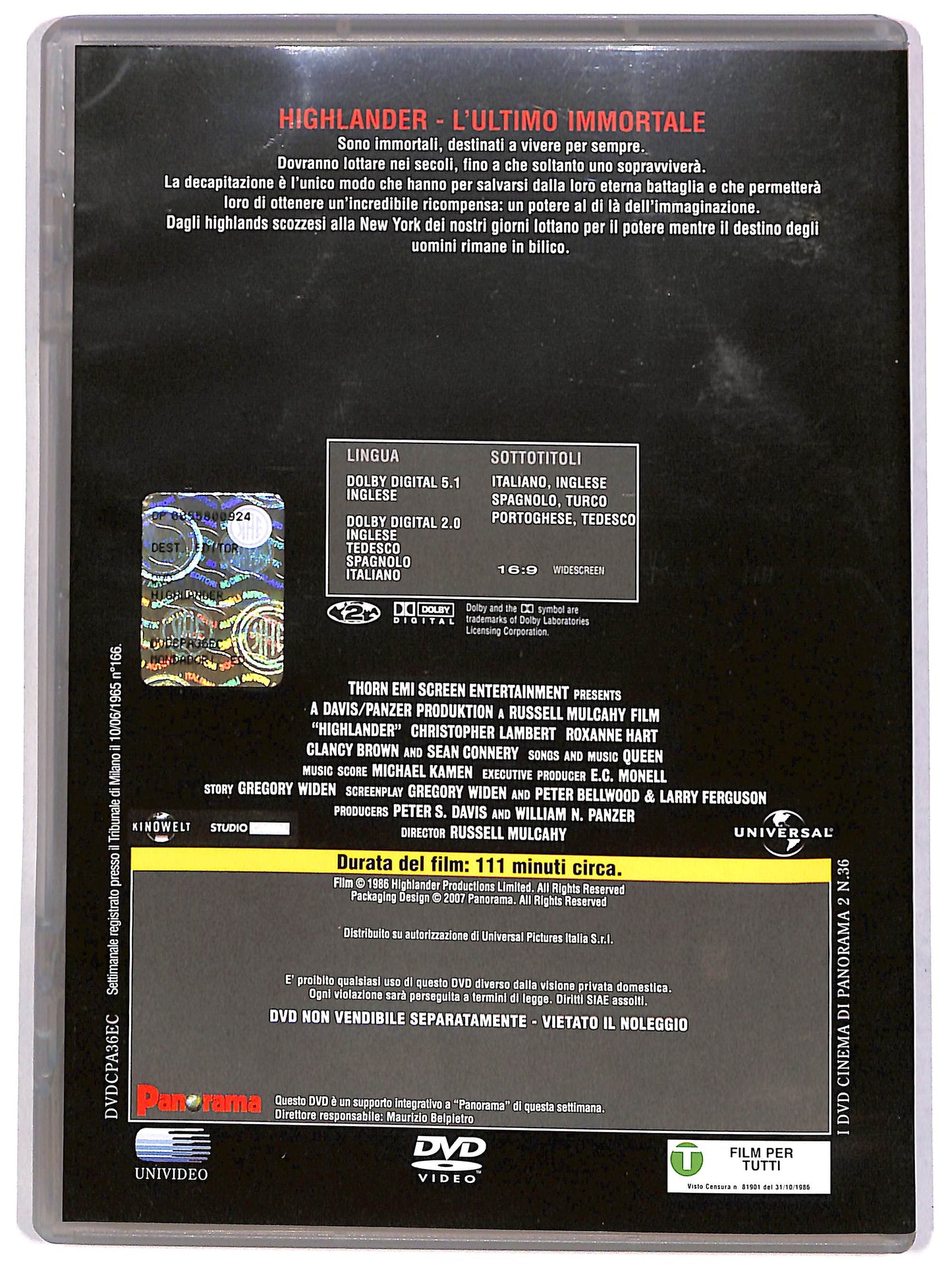 EBOND Highlander - L'ultimo immortale EDITORIALE DVD DB772333