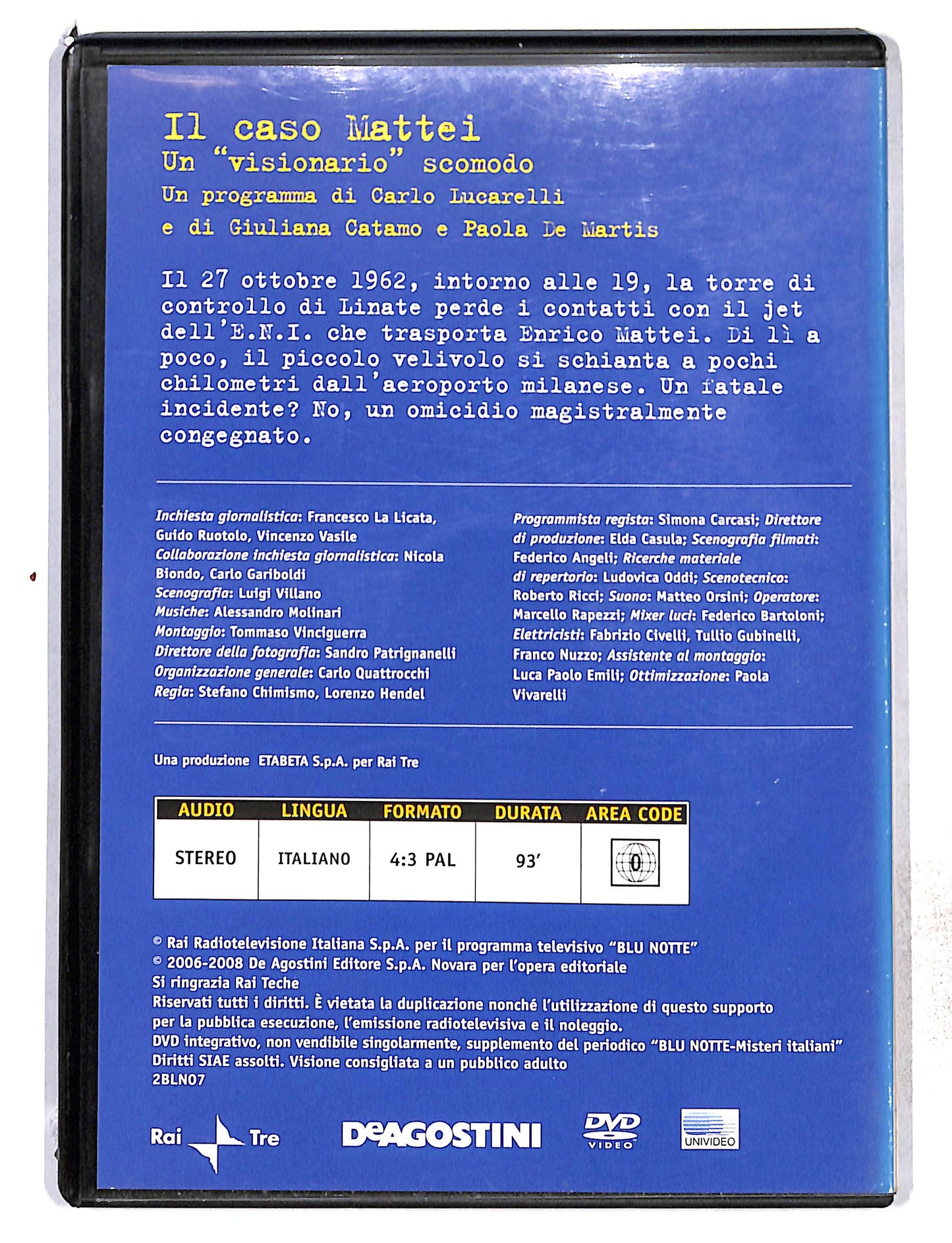 EBOND Blu Notte Vol.7 il caso Mattei EDITORIALE DVD DB772813