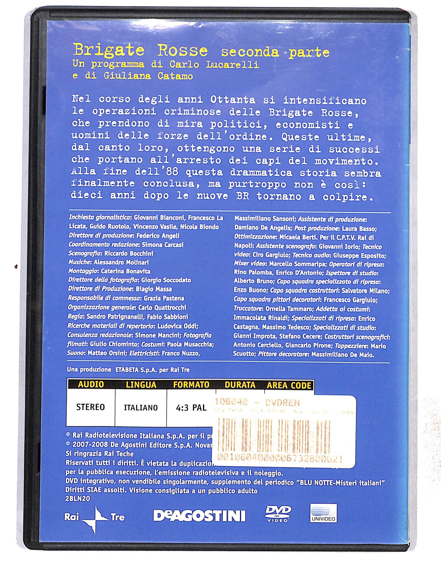 EBOND Blu Notte Vol.20 Brigate Rosse seconda parte EDITORIALE DVD DB772816