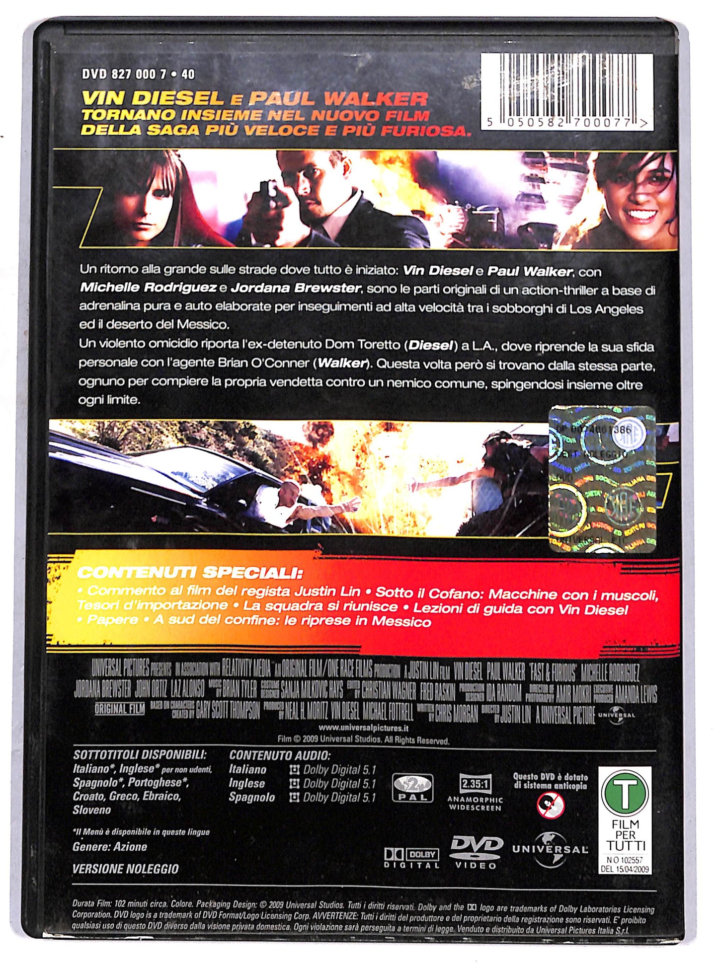 EBOND Fast & Furious - Solo parti originali NOLEGGIO DVD DB773316