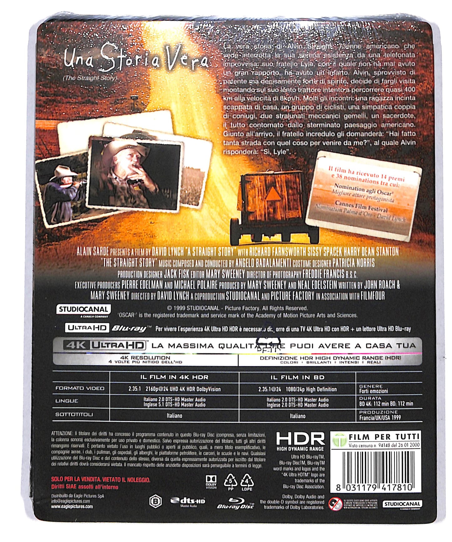 EBOND Una Storia Vera - 4Kult 4K ULTRA HD +BLURAY BLURAY DB773635