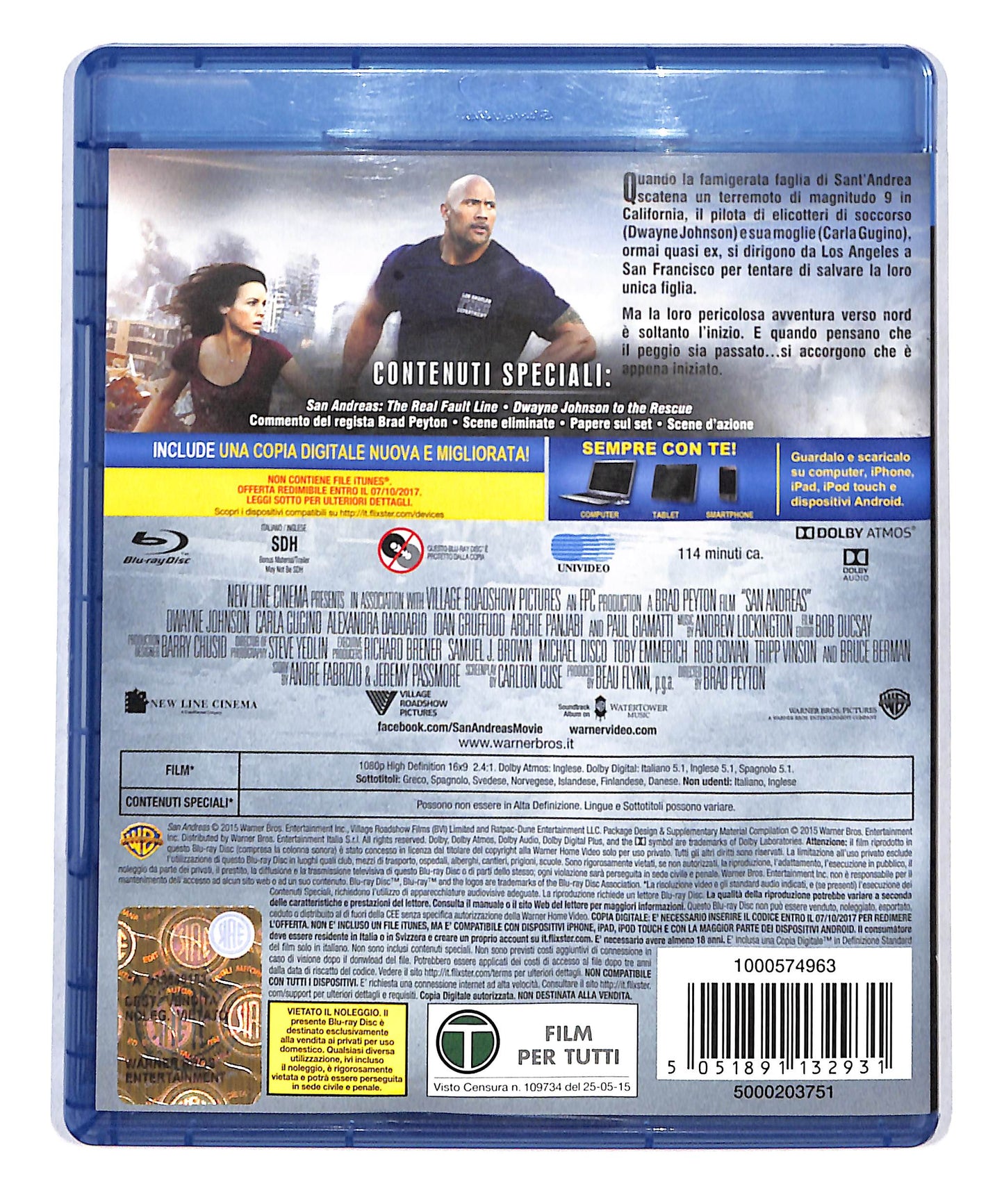 EBOND San Andreas BLURAY + COPIA DIGITALE BLURAY BLURAY DB773667
