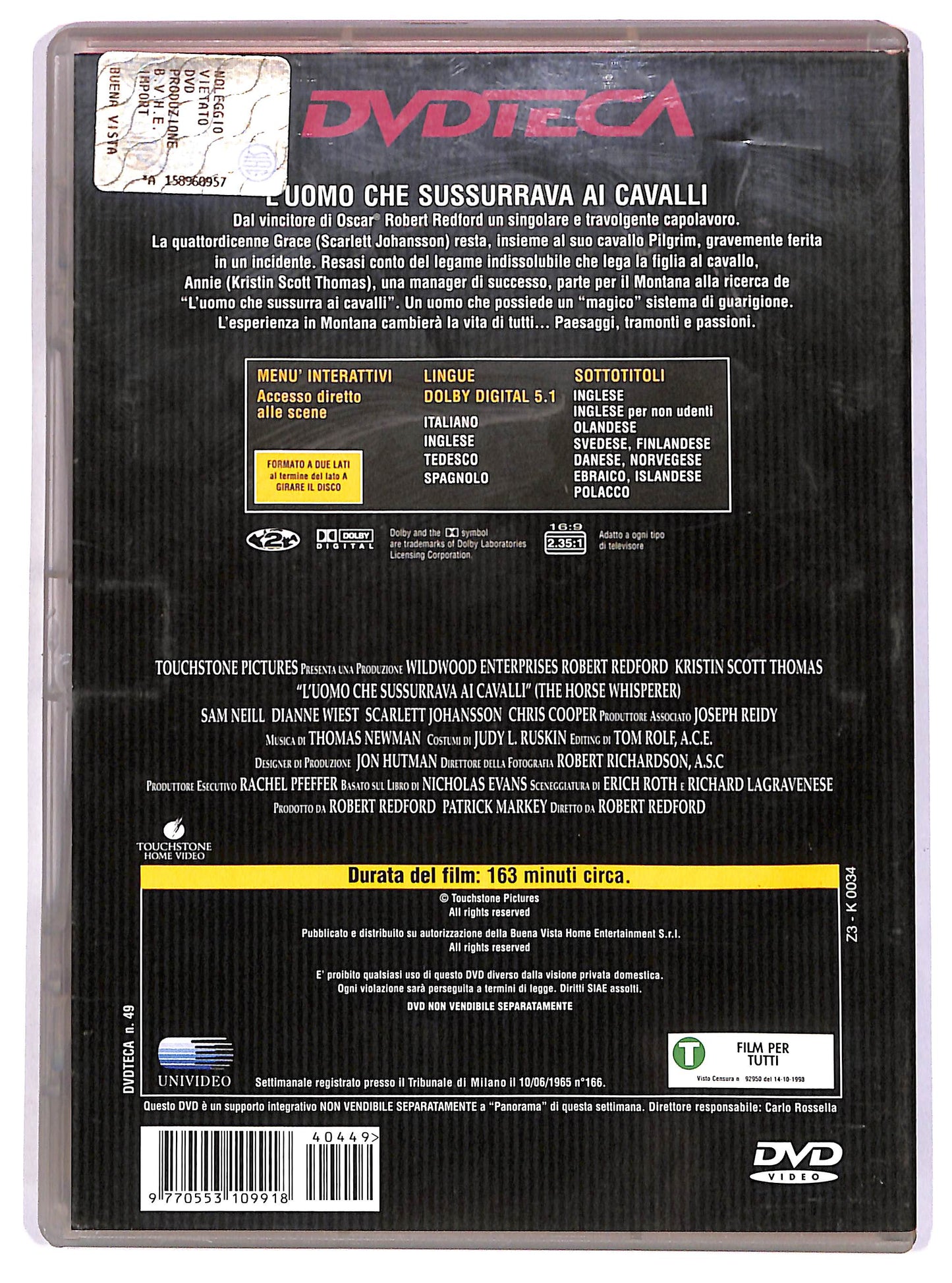 EBOND L'uomo che sussurrava ai cavalli EDITORIALE DVD DB774319