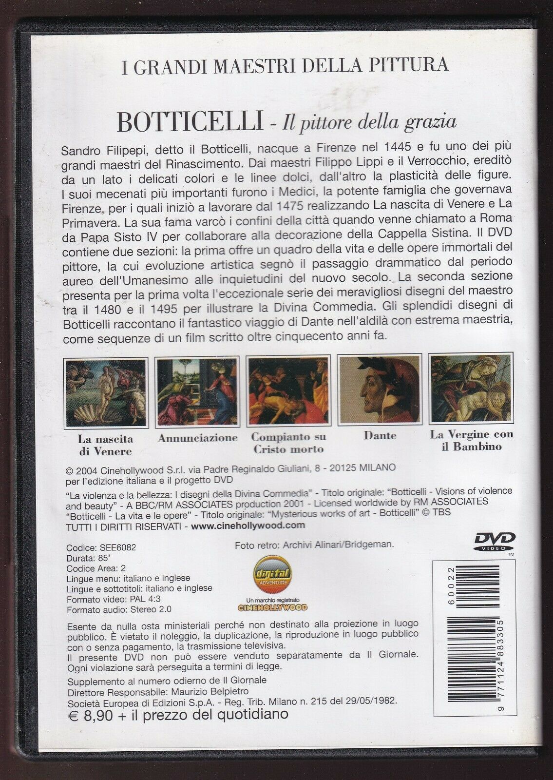 EBOND I Grandi Maestri Della Pittura Botticelli Editoriale DVD DB774537